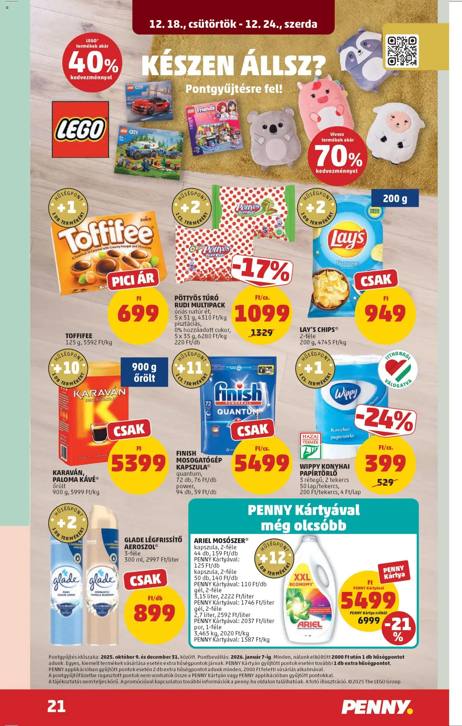 PENNY akciós ujság - amely érvényes a következő dátumtól: 18.12.2025 | Oldal: 25 | Termékek: Papírtörlő, Légfrissítő, Túró, Cukor