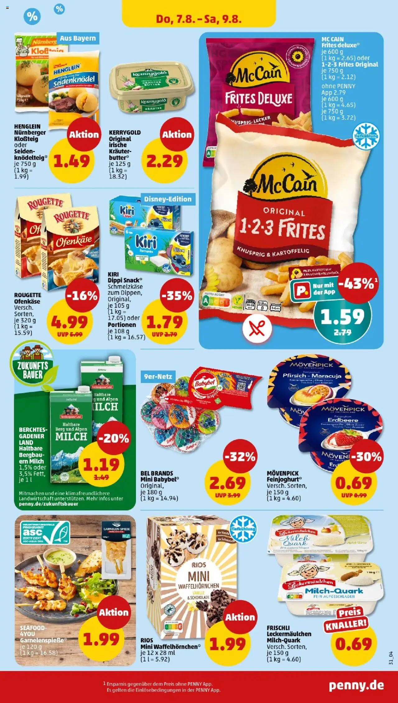 Penny - Bayern - gültig ab dem 04.08.2025 | Seite: 31 | Produkte: Quark, Butter, McCain 123 Frites, McCain