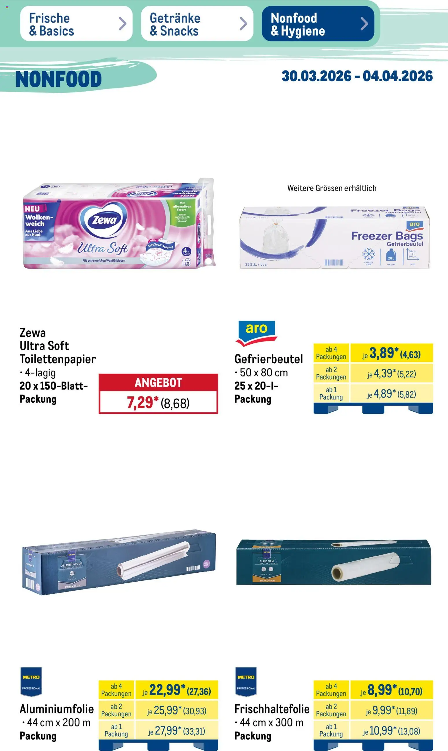 Metro Prospekt 	 – gültig ab 30.03.2026 | Seite: 54 | Produkte: Zewa, Toilettenpapier