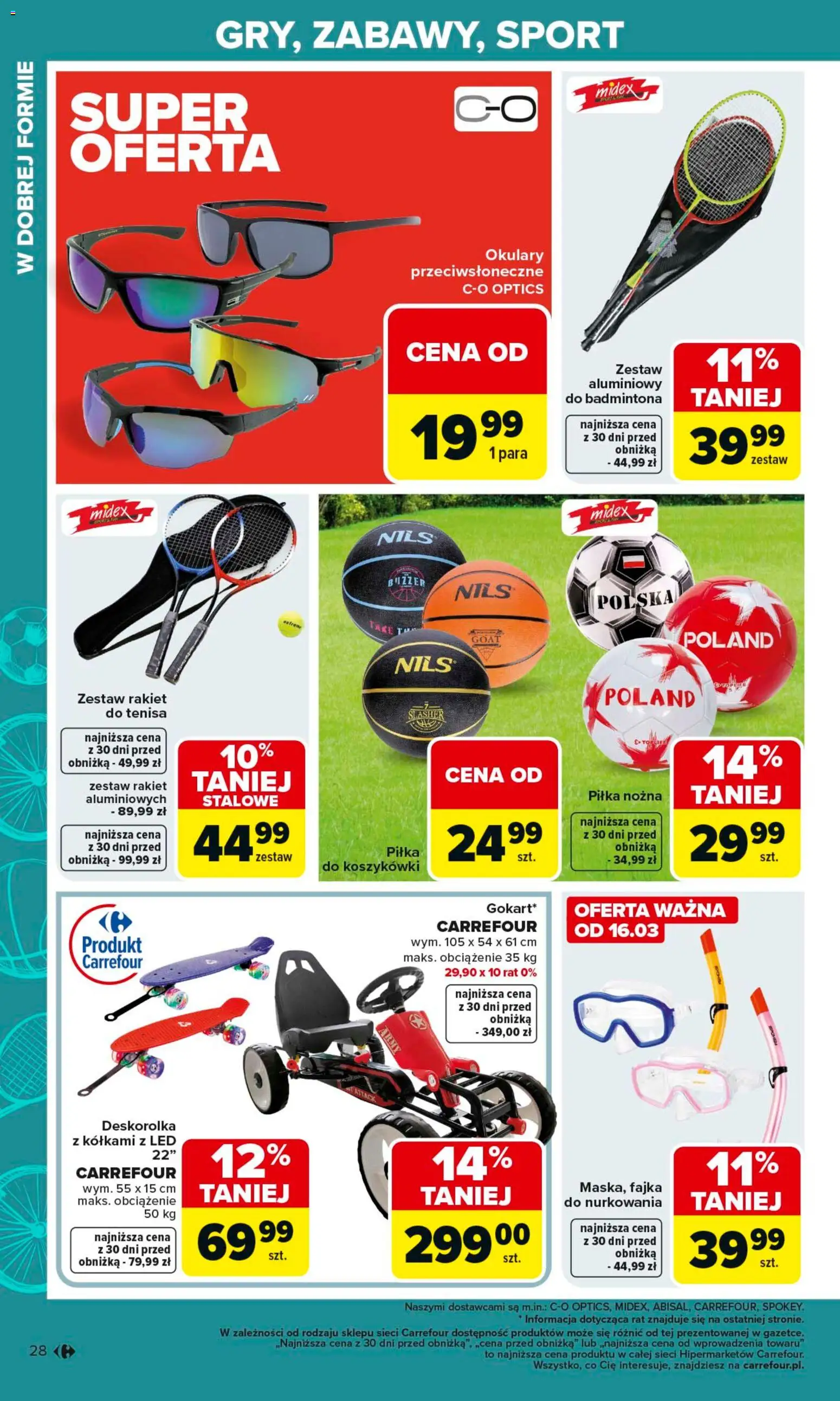 Carrefour gazetka - Ogród od 02.03.2026 | Strona: 28 | Produkty: Okulary, Deskorolka, Okulary przeciwsłoneczne