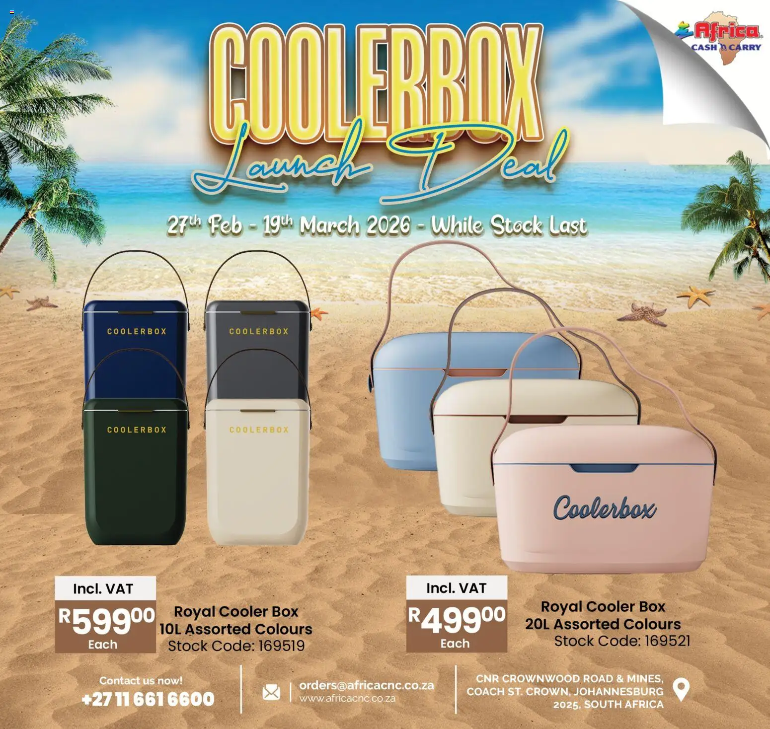 New Africa Cash & Carry catalogue – valid from 27.02.2026 | Page: 1 | Products: Box, Cooler, Stock