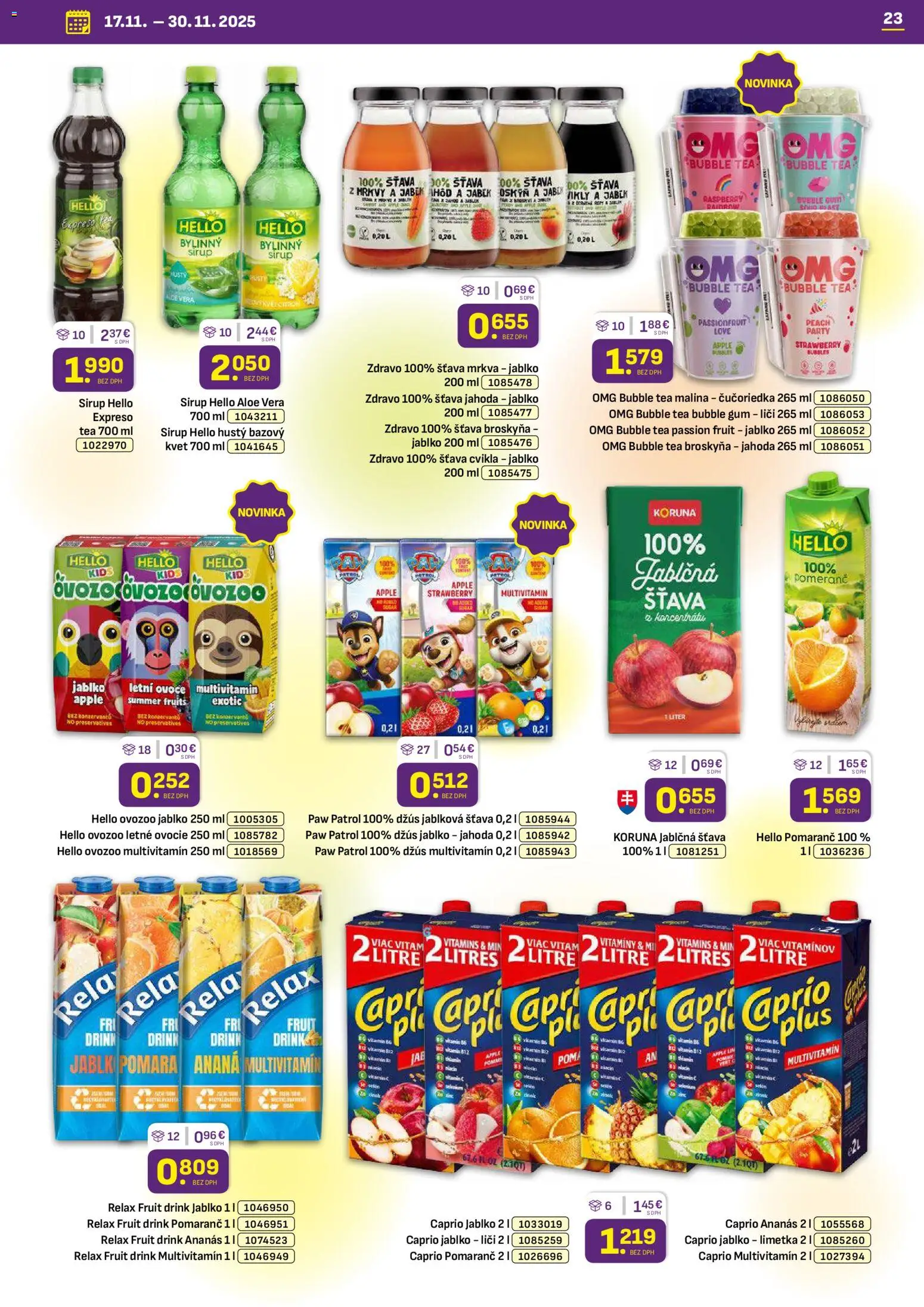 Nové Libex akcie – leták je platný od 17.11.2025 | Strana: 23 | Produkty: Liči, Apple, Ananás, Ovocie