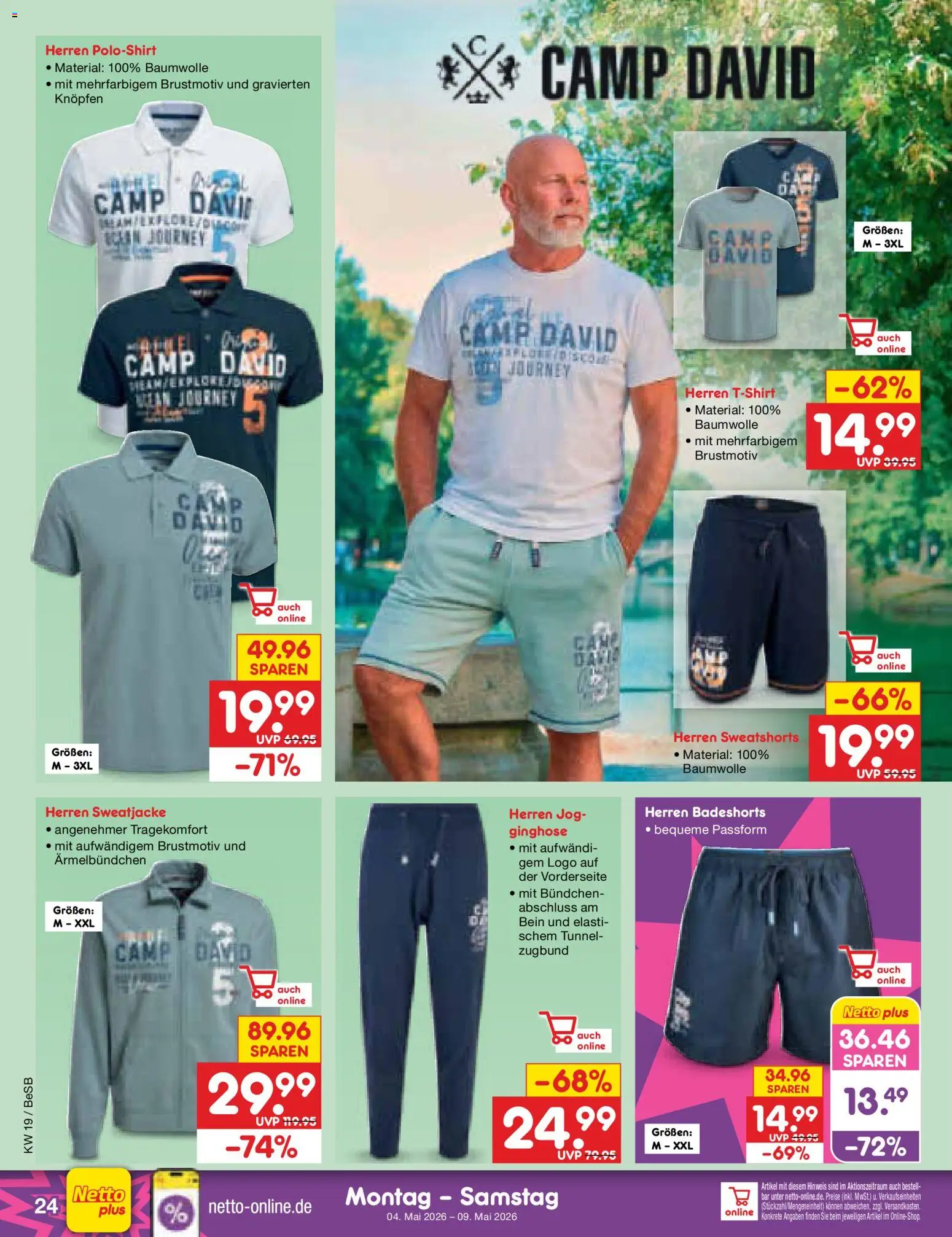 Netto Marken-Discount Prospekt 	 – gültig ab 04.05.2026 | Seite: 28 | Produkte: Badeshorts, Sweatjacke, Sweatshorts, Poloshirt