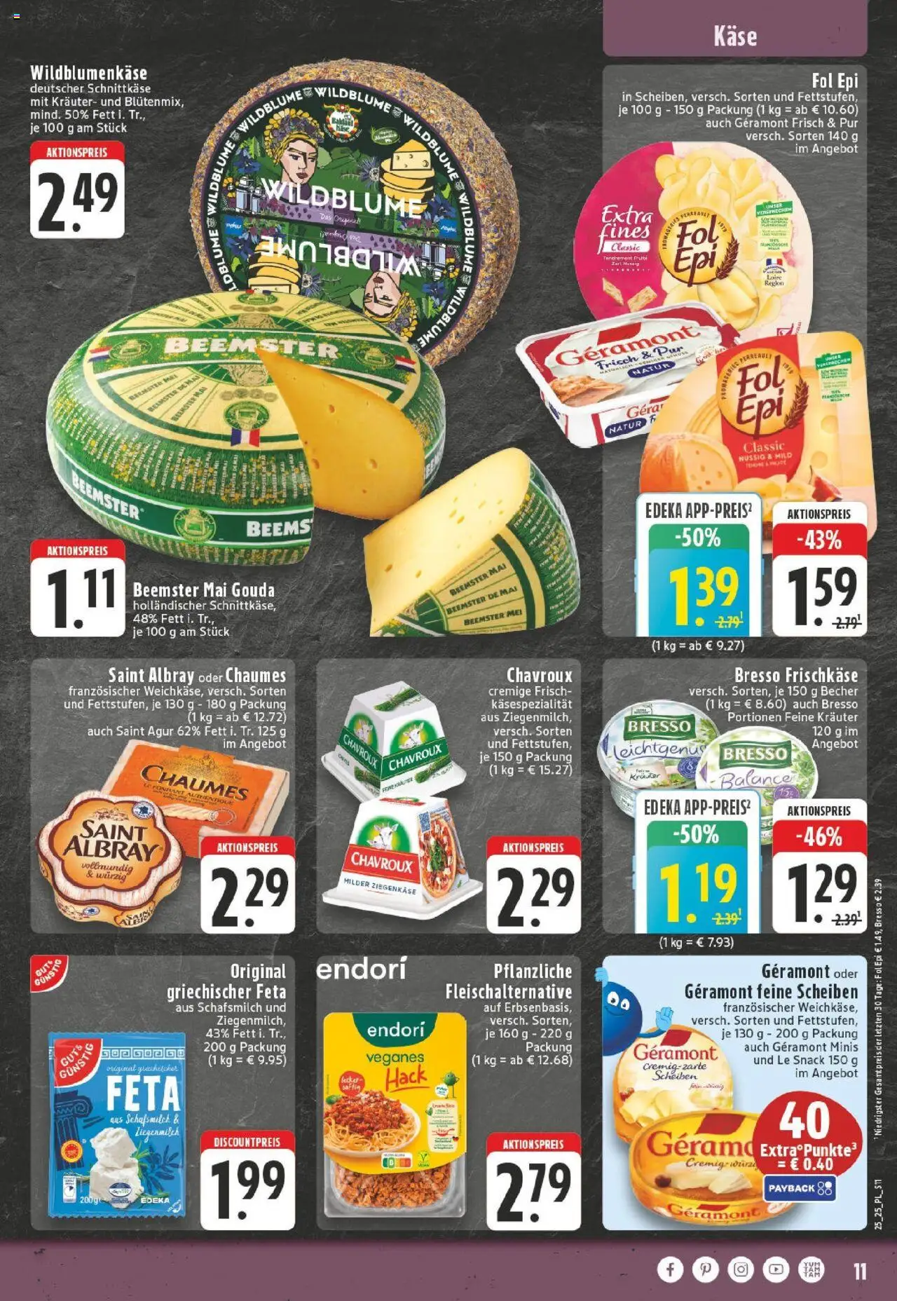 Edeka prospekt Titz	 - gültig ab dem 15.06.2025 | Seite: 11 | Produkte: Geramont, Feta, Käse, Gouda