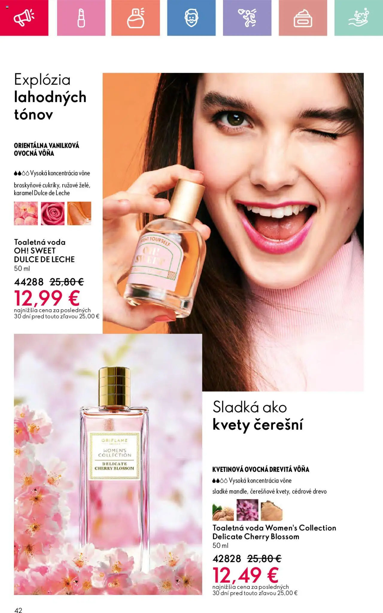 Katalóg Oriflame 9 2025 │ platný od 15.06.2025 | Strana: 42 | Produkty: Toaletná voda, Voda, Kvety