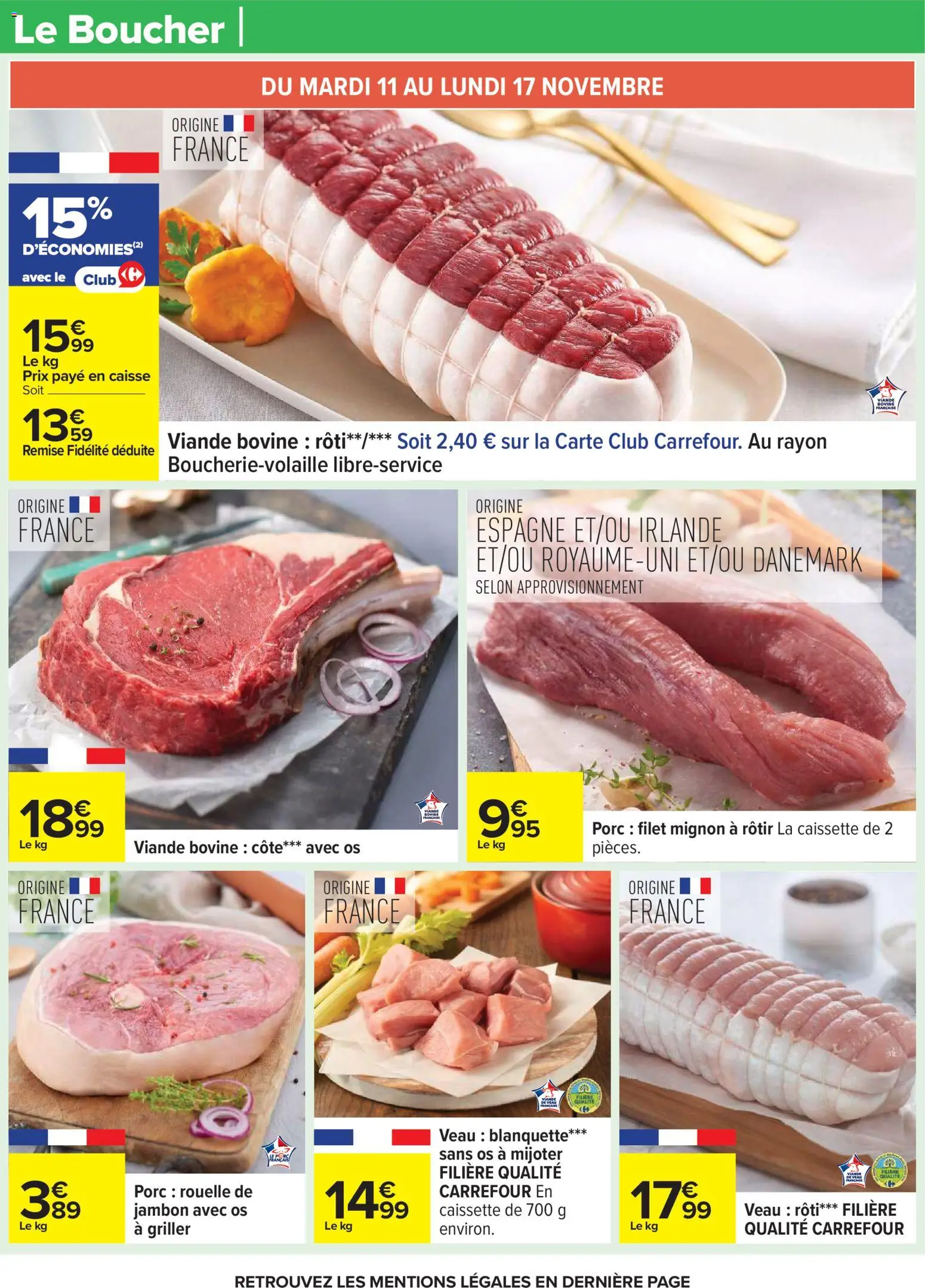 {H1} | Page: 18 | Produits: Jambon, Filet mignon, Porc filet mignon, Viande bovine