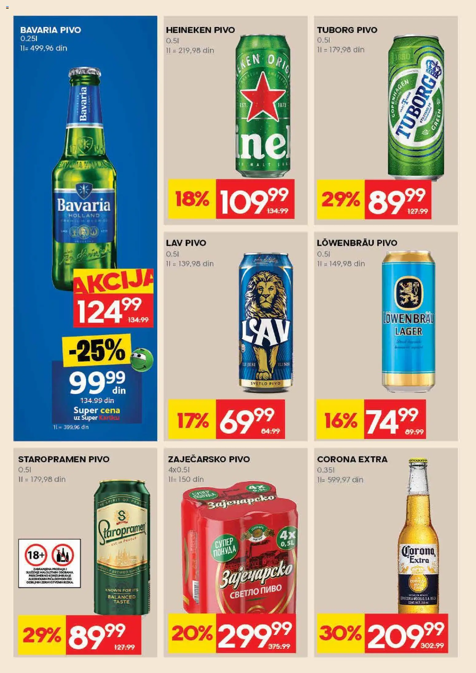 Roda katalog - važi od 16.04.2026 | Strana: 26 | Proizvode: Heineken, Tuborg, Zaječarsko pivo, Pivo