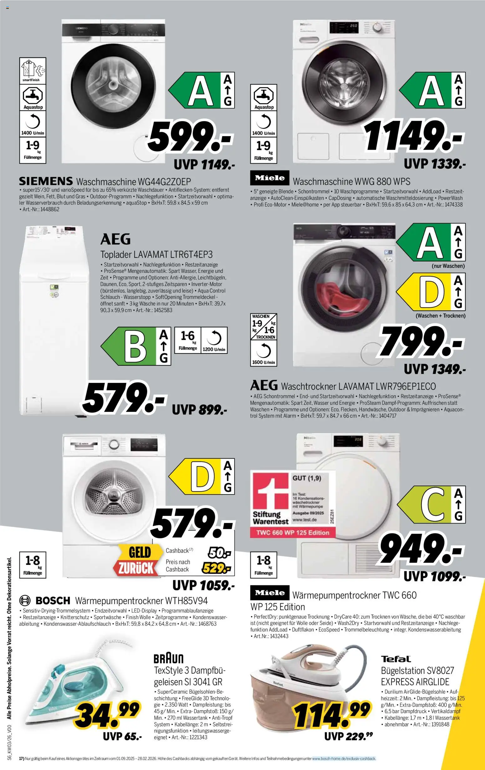 Medimax Prospekt 	 – gültig ab 09.01.2026 | Seite: 6 | Produkte: AEG, Waschmaschine, Finish, Waschtrockner
