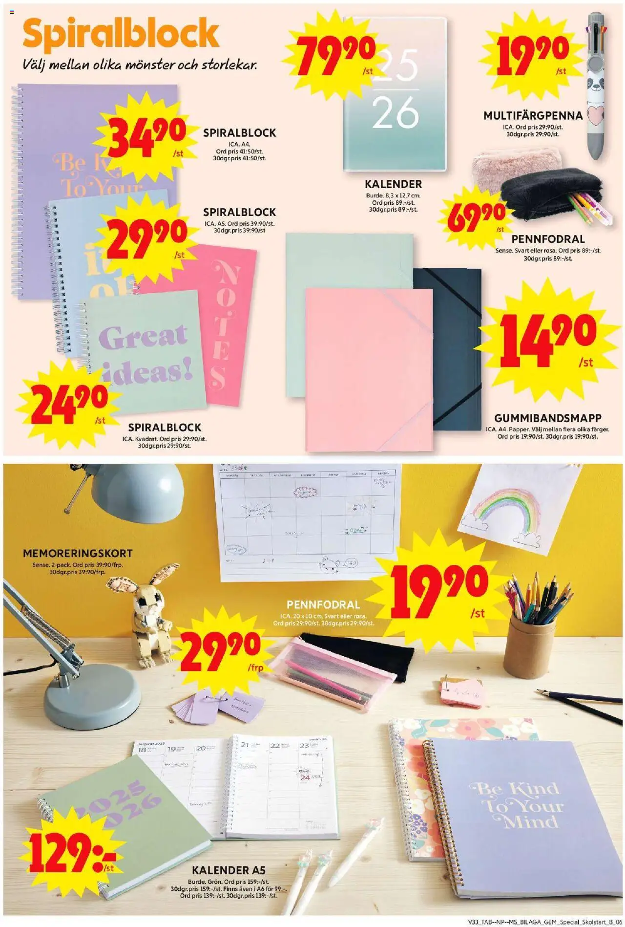 ICA Maxi reklamblad aktuell från 11.08.2025 | Sida: 20 | Produkter: Kalender