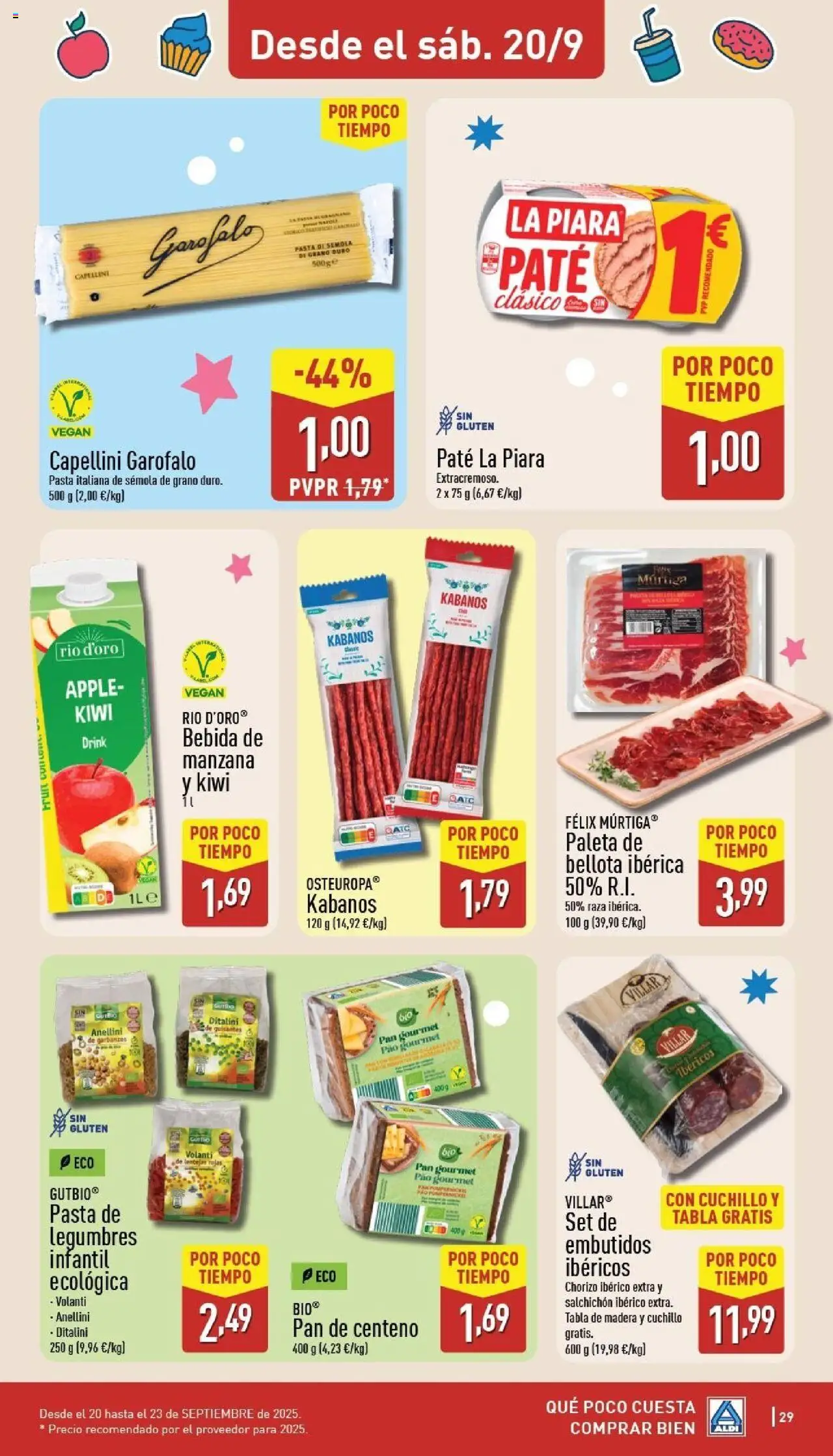 Aldi folleto Baleares │ válido desde el 15.09.2025 | Página: 29 | Productos: Paté, Pasta, Manzana, Νυχτικό
