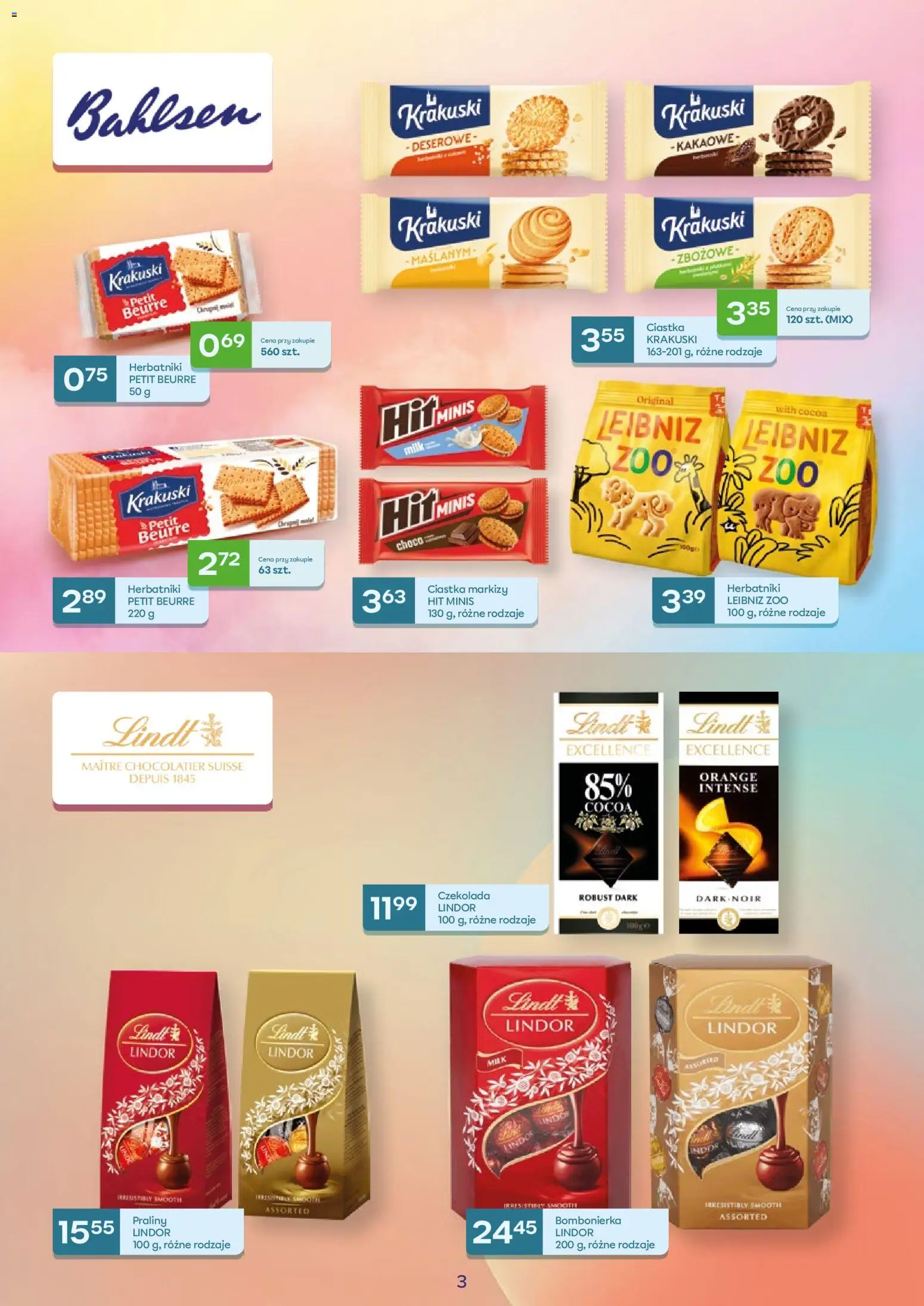 Eurocash gazetka - Słodycze, kawy, herbaty od 02.03.2026 | Strona: 3 | Produkty: Praliny, Bombonierka, Herbatniki, Czekolada