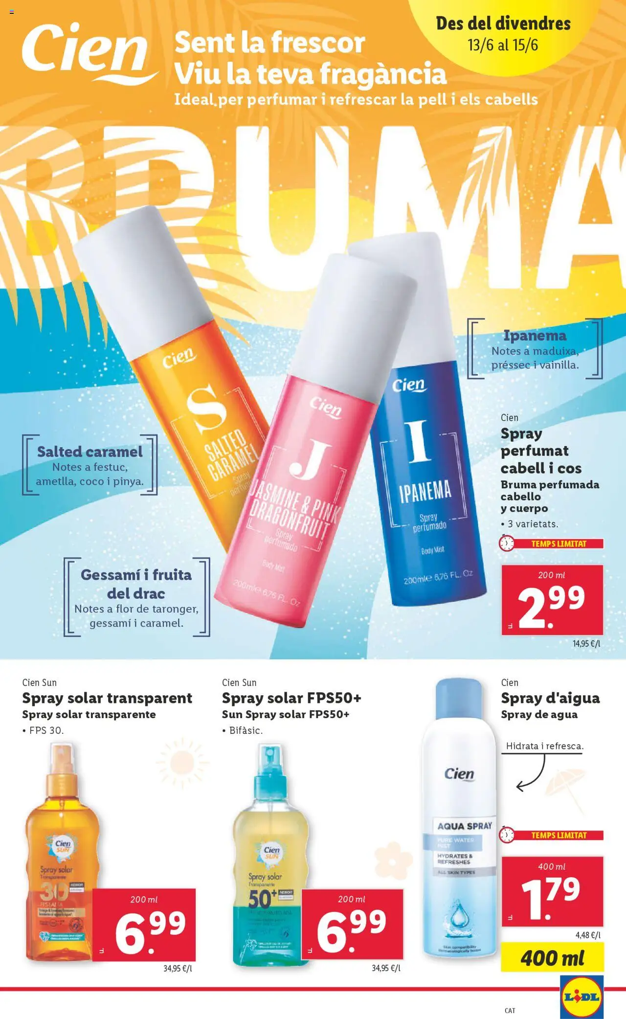 Lidl catálogo BCN │ válido desde el 09.06.2025 | Página: 29 | Productos: Spray solar, Spray perfumado, Bruma perfumada, Body