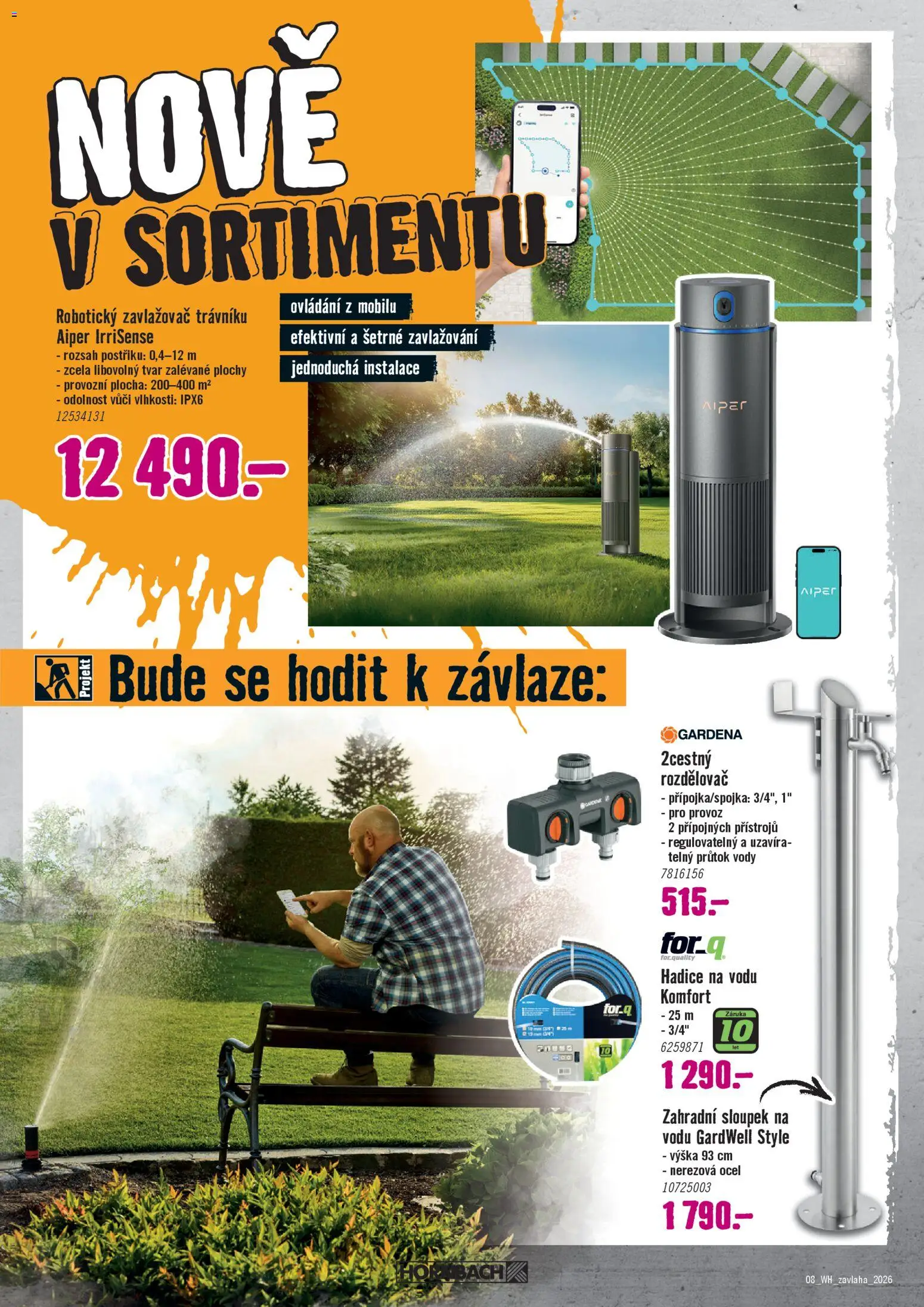 HORNBACH leták - Zavlažování od 08.04.2026 | Strana: 8 | Produkty: Zavlažovač, Hadice