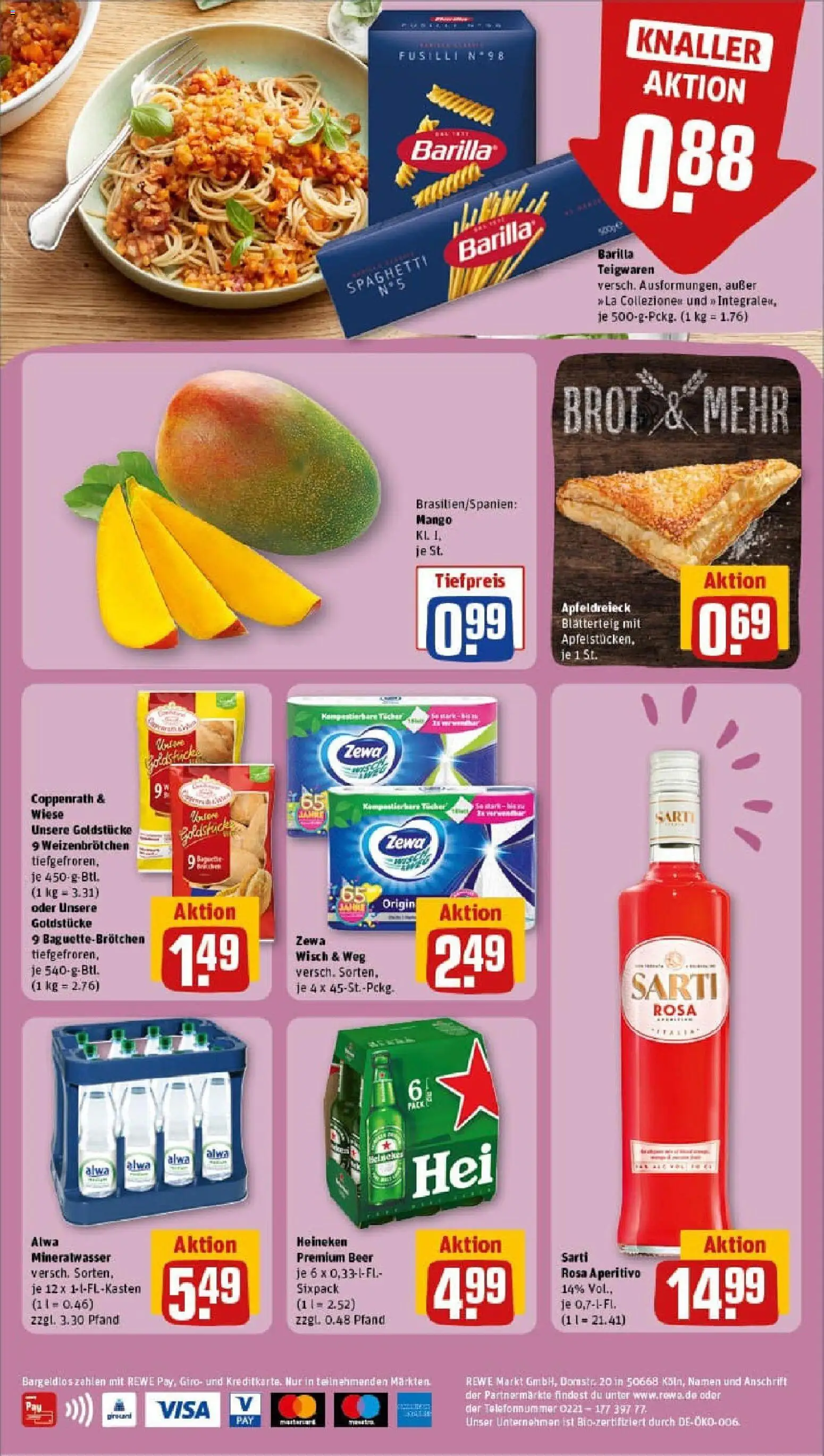 Rewe prospekt Eislingen	 – gültig ab 26.10.2025 | Seite: 2 | Produkte: Mineralwasser, Mango, Pasta, Brot