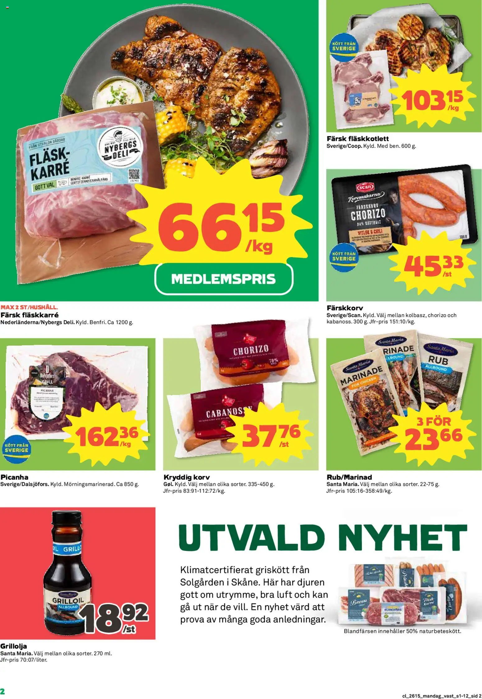 Coop reklamblad aktuell från 07.04.2026 | Sida: 2 | Produkter: Grill, Chili, Vitlök, Chorizo