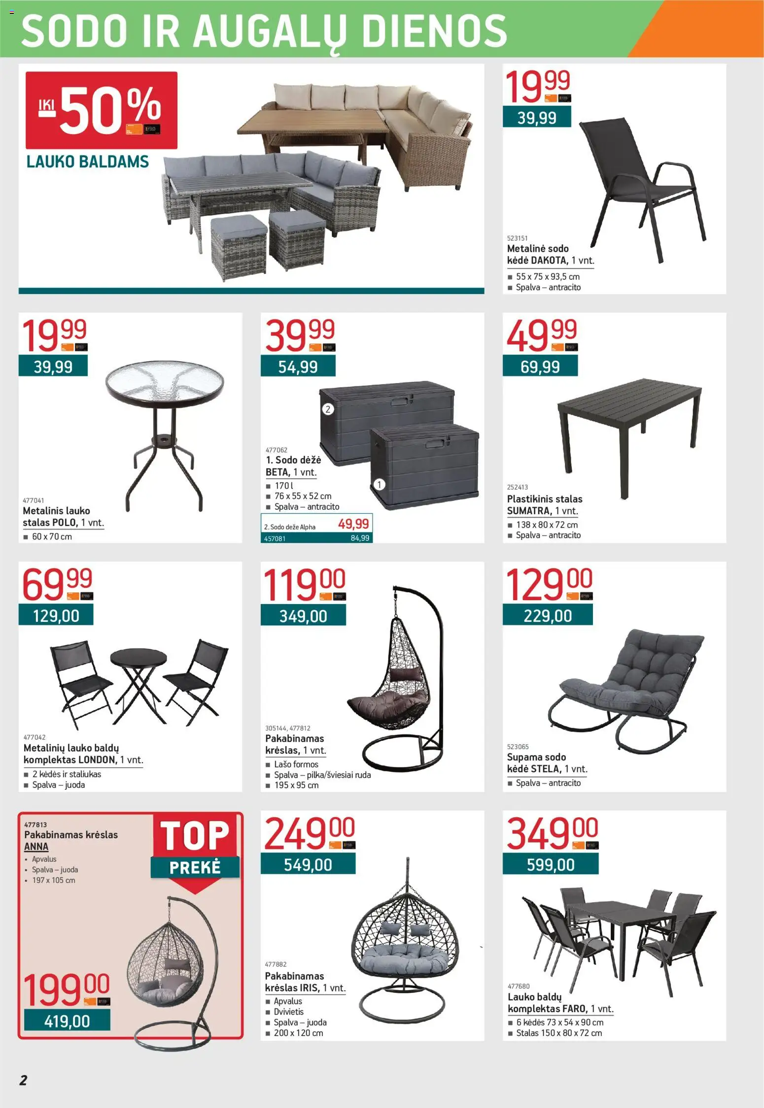 ERMITAŽAS akcijos nuo 02.03.2026 | Puslapis: 2 | Prekių: Stalas, Kėdė, Dėžė