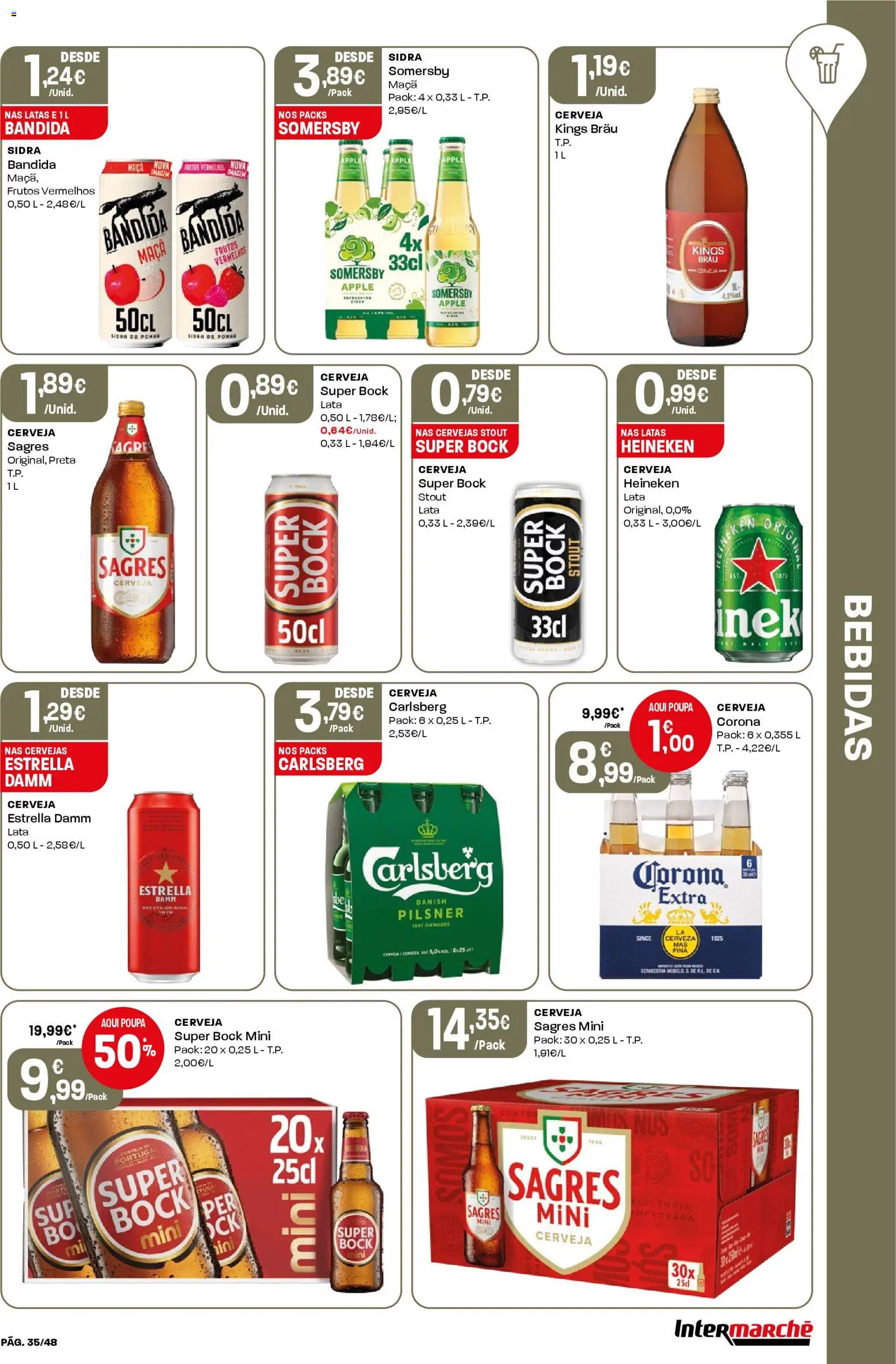 Intermarché folheto │ válido de 26.03.2026 | Página: 35 | Produtos: Super bock, Maça, Cerveja, Somersby