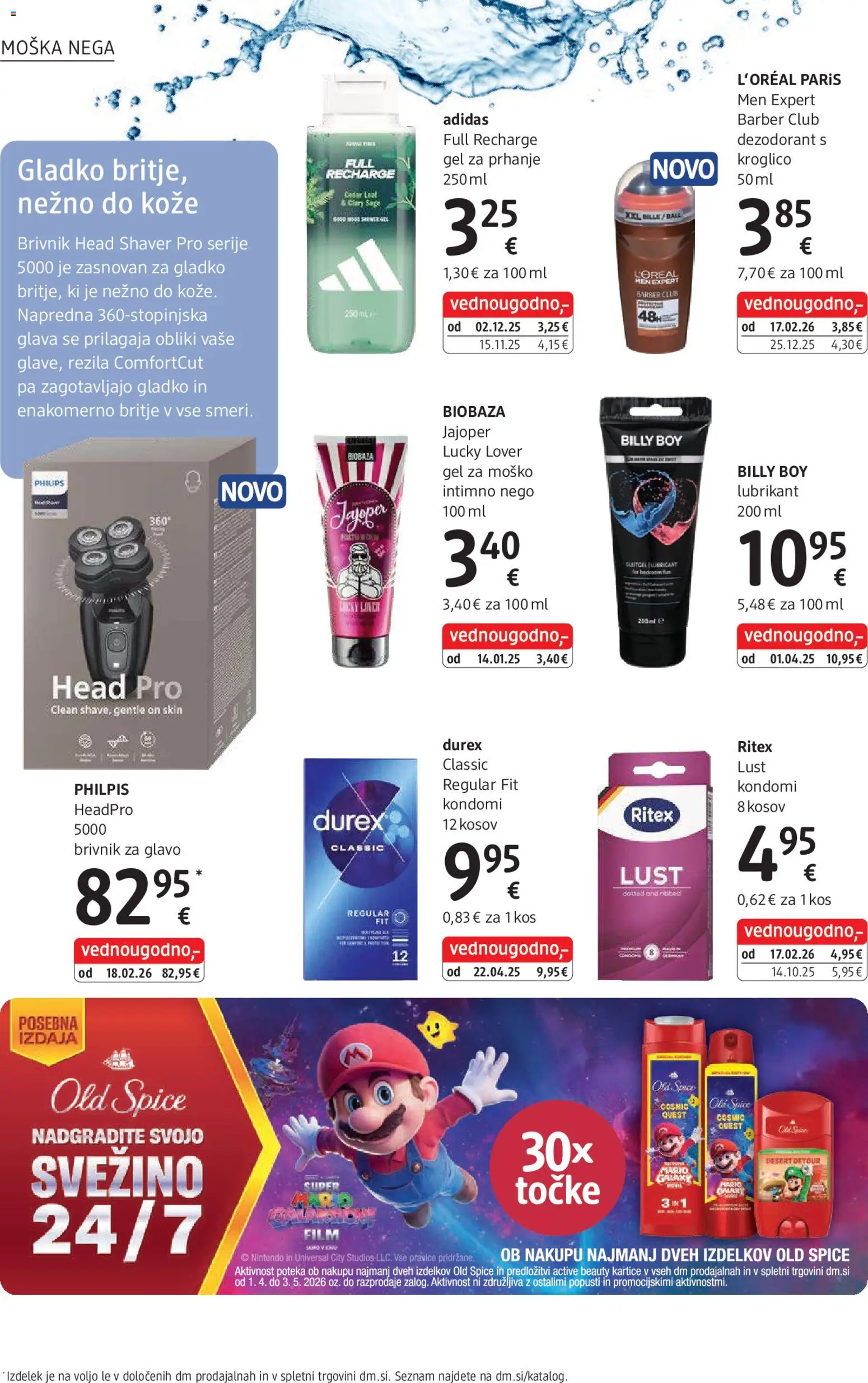 Novi DM Drogerie Markt katalog ponudbe – veljaven od 01.04.2026 | Stran: 14 | Izdelki: Gel za prhanje, Kondomi, Kos, Brivnik