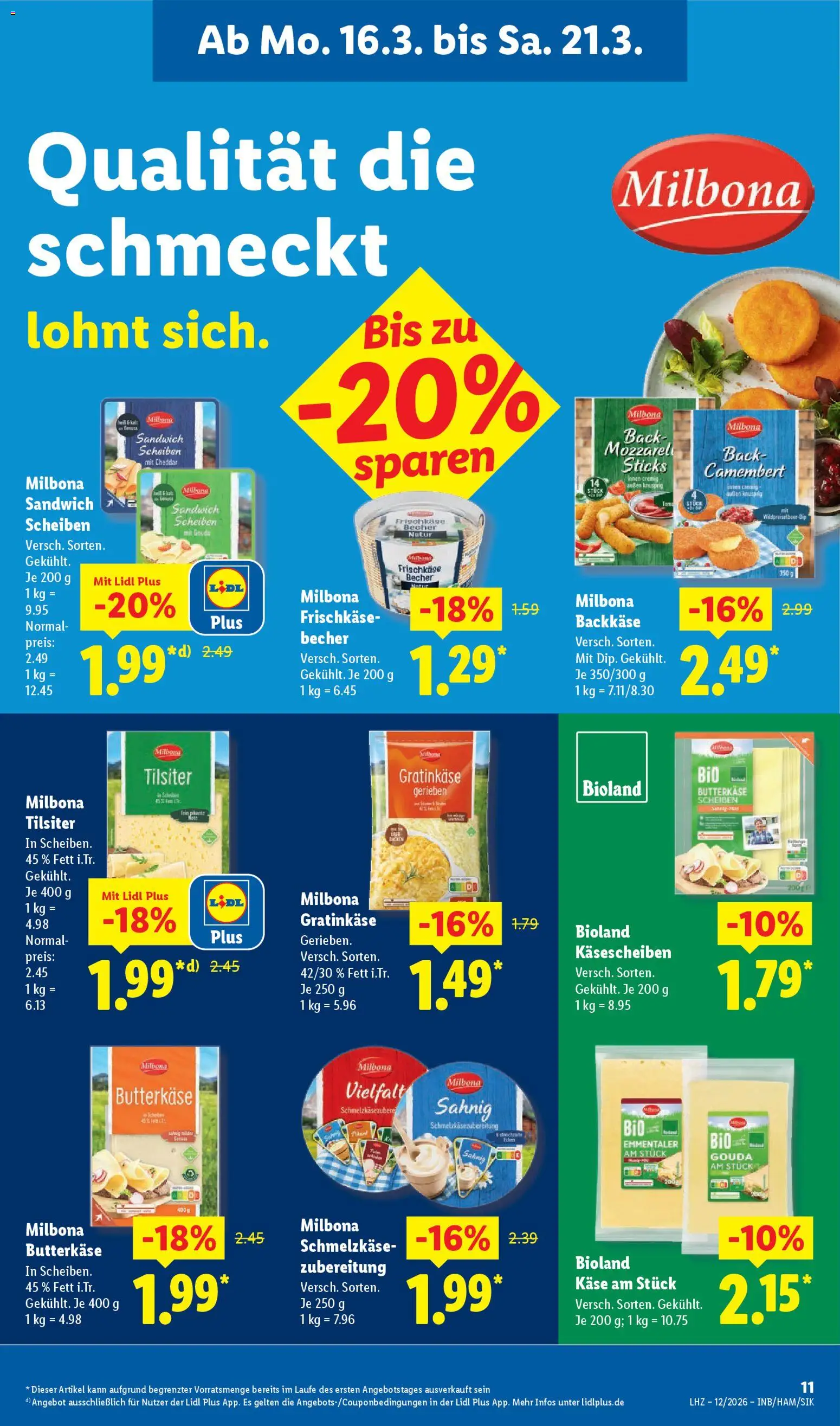 Lidl Prospekt Trier-West – gültig ab 16.03.2026 | Seite: 23 | Produkte: Käse, Gouda, Frischkase