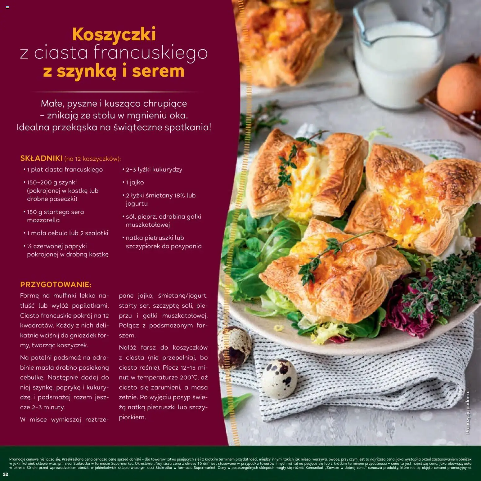 Stokrotka Gazetka - Boże Narodzenie od 11.12.2025 | Strona: 52 | Produkty: Stokrotka, Ciasto, Szynka, Mozzarella