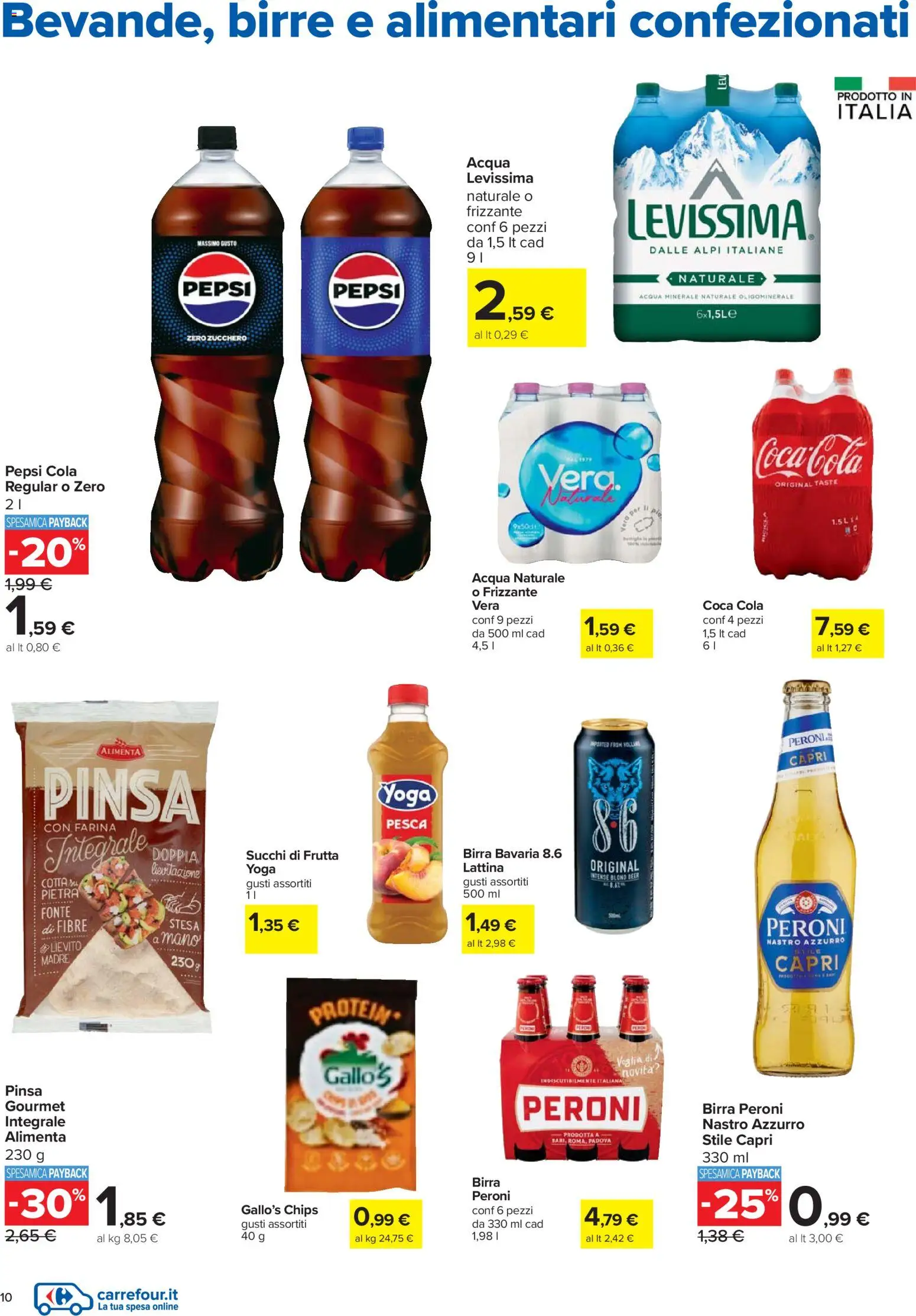 Volantino Carrefour del 27.12.2025 | Pagina: 10 | Prodotti: Frutta, Pesca, Pepsi, Coca Cola