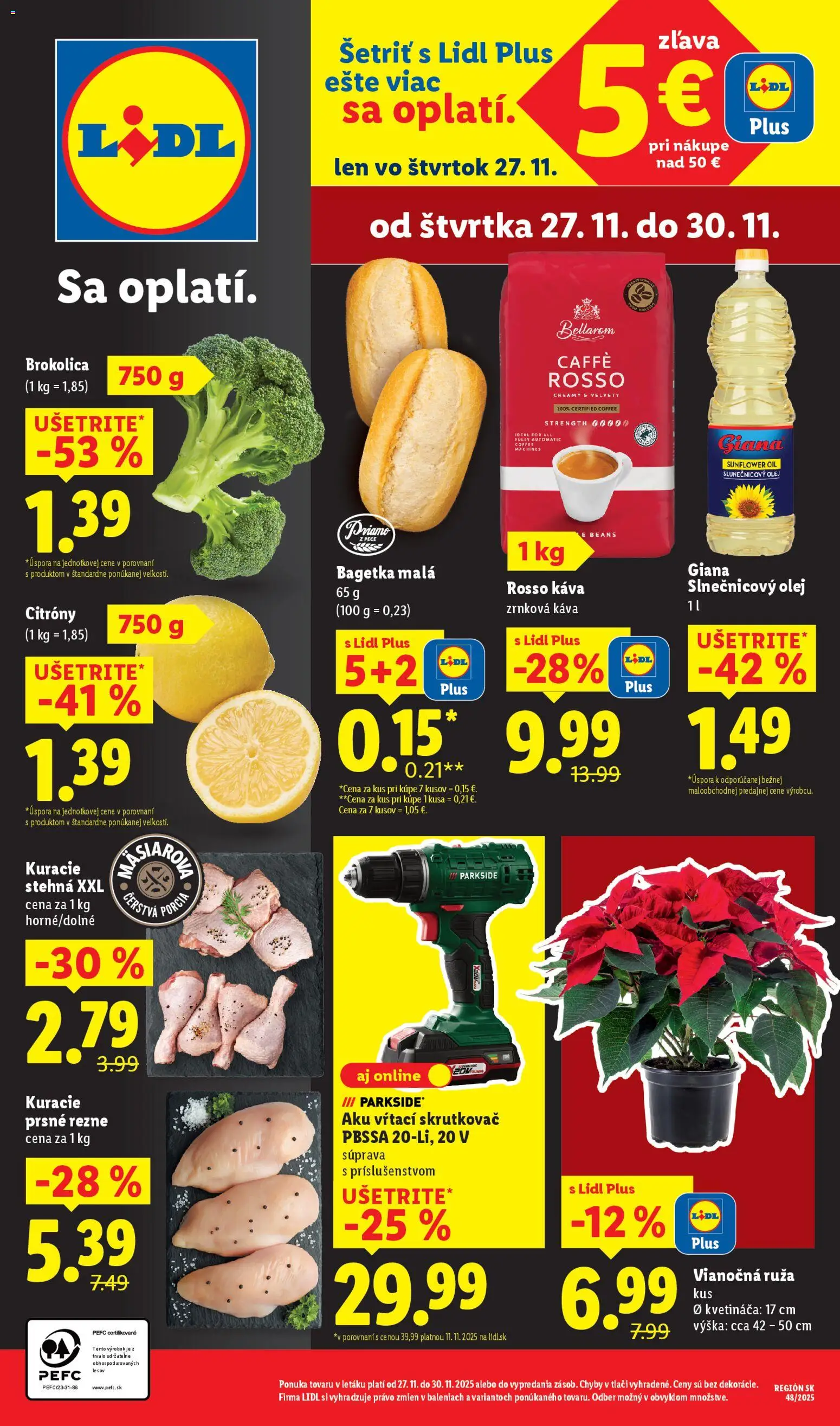 Nové Lidl akcie – leták je platný od 27.11.2025 | Strana: 1 | Produkty: Skrutkovač, Aku, Parkside, Citróny