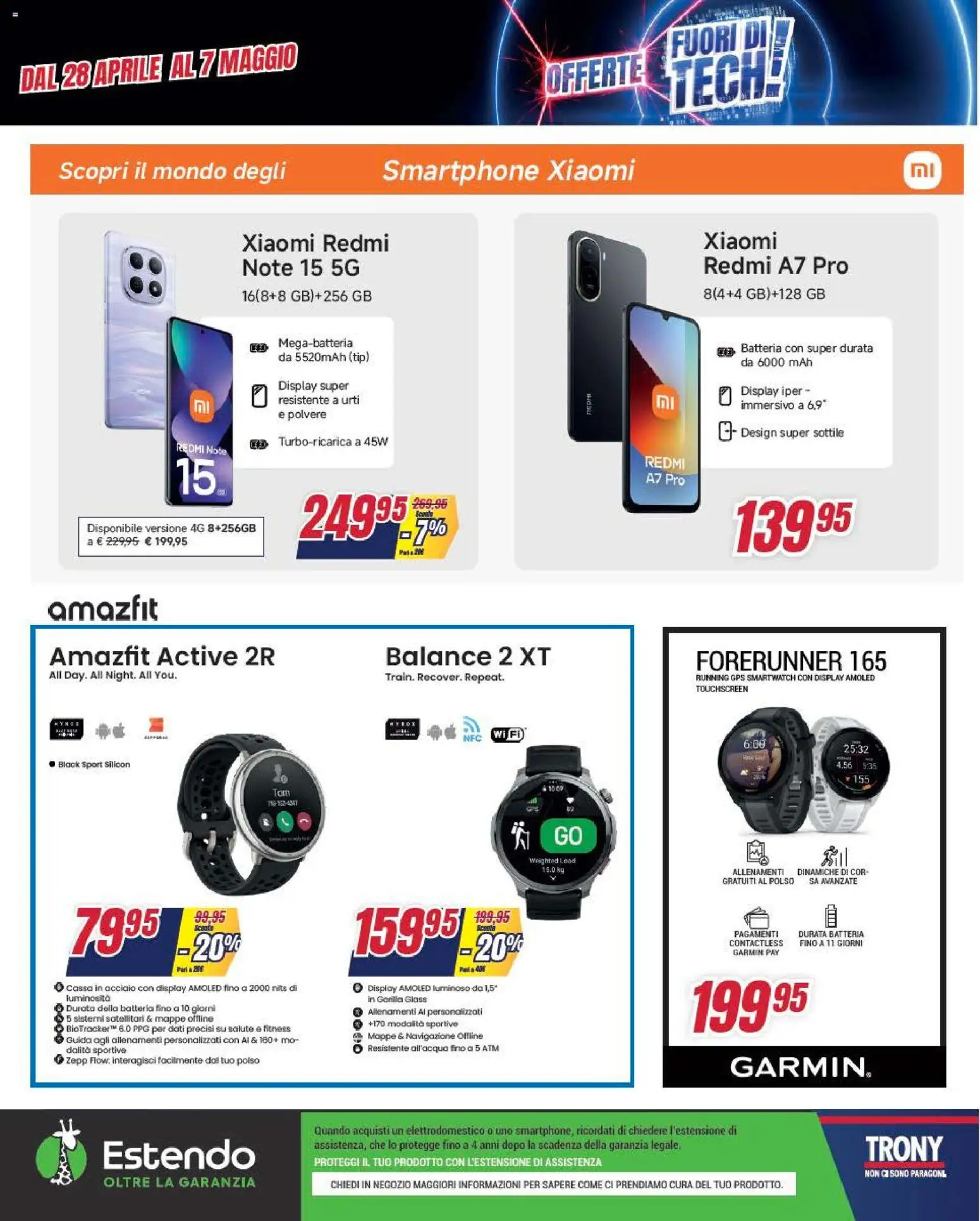 Volantino Trony del 28.04.2026 | Pagina: 28 | Prodotti: Xiaomi, Smartphone, Navigazione, Batteria