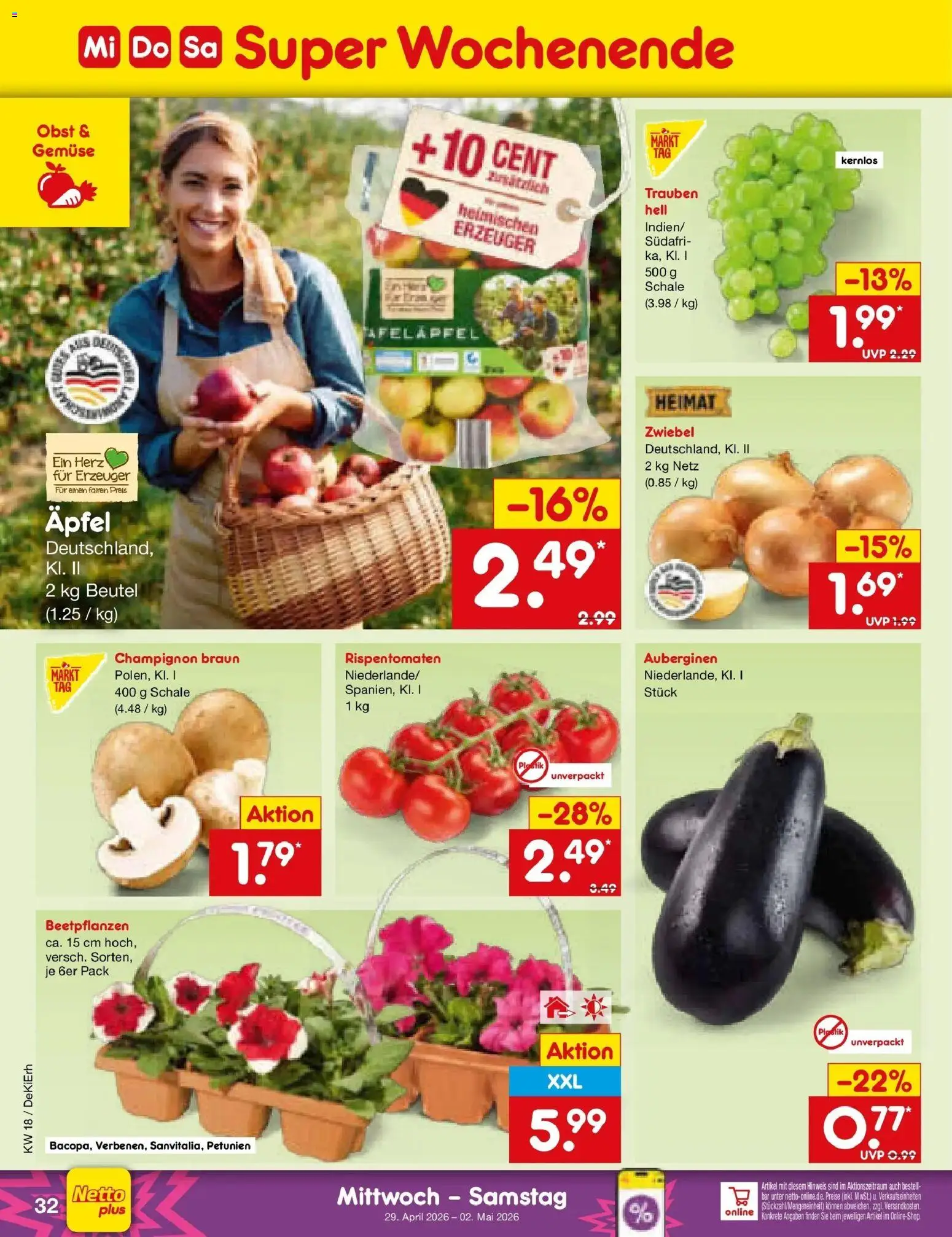 Netto Marken-Discount Prospekt Buttenwiesen	 – gültig ab 27.04.2026 | Seite: 48 | Produkte: Trauben, Äpfel, Gemüse, Obst