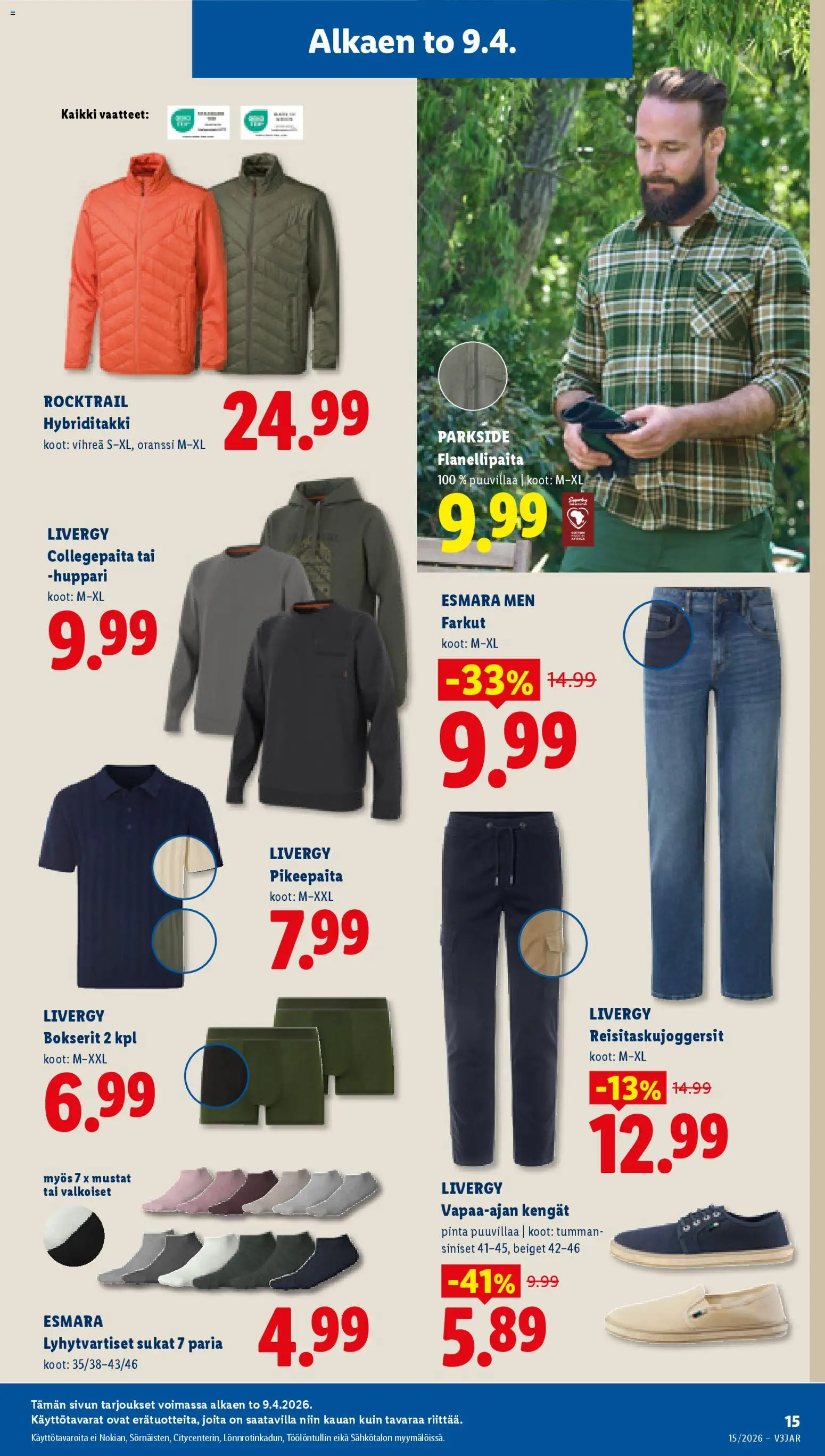 Lidl tarjoukset - Helsinki – voimassa 09.04.2026 alkaen | Sivu: 21 | Tuotteet: Vaatteet, Huppari, Sukat, Bokserit