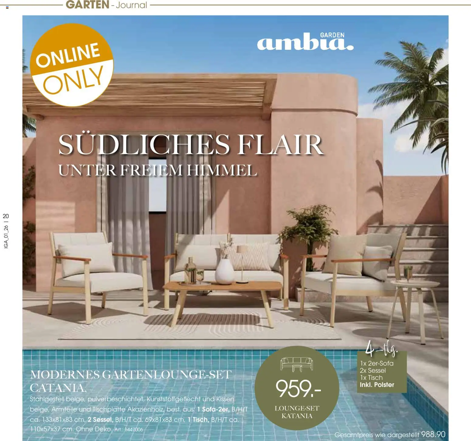 Zurbrüggen Sommer 2026 – gültig ab 19.03.2026 | Seite: 20 | Produkte: Kissen, Sessel, Tisch