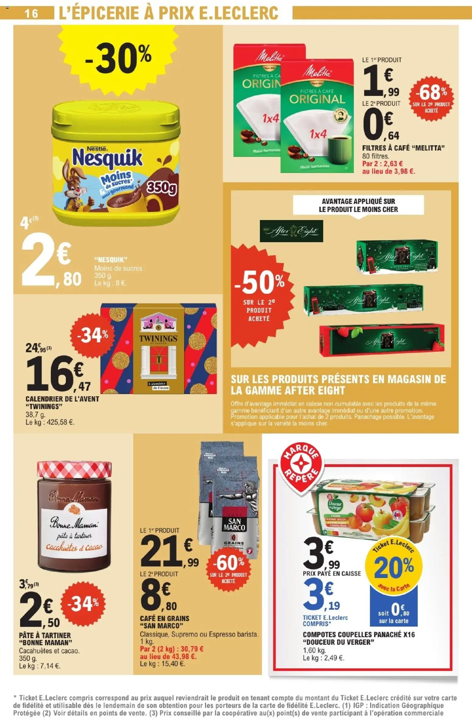 {H1} | Page: 16 | Produits: Café en grains, Calendrier de l'avent, Pâte à tartiner, Café