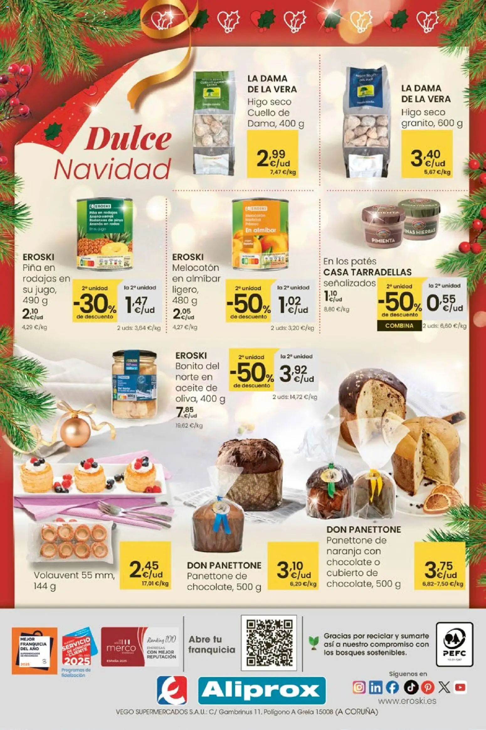 Eroski - Aliprox │ válido desde el 27.11.2025 | Página: 12 | Productos: Aceite, Chocolate, Piña