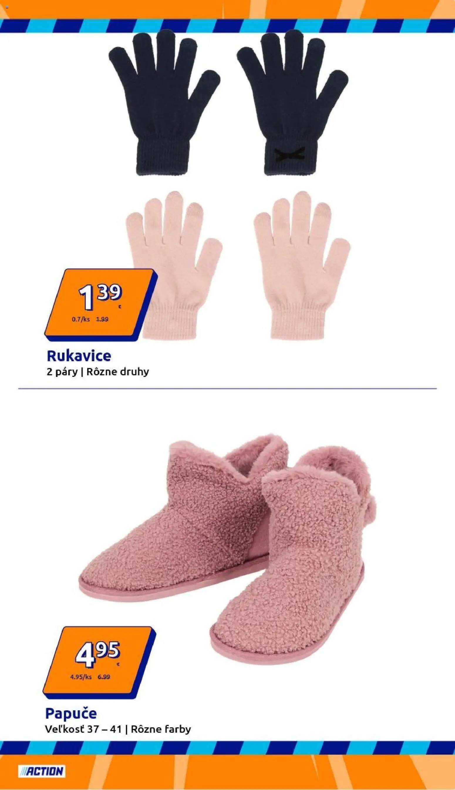 Nové Action akcie – leták je platný od 21.01.2026 | Strana: 13 | Produkty: Papuče, Rukavice