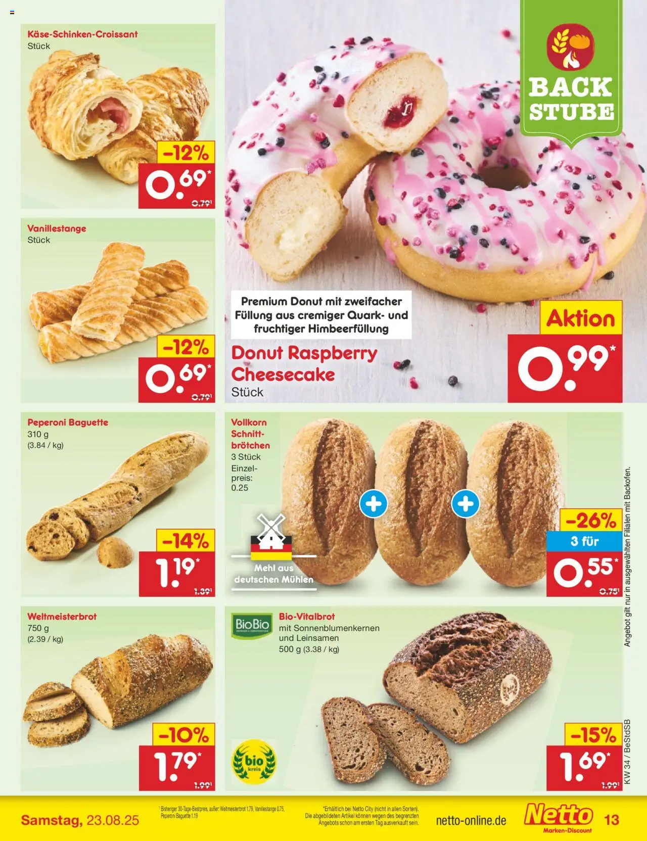 Netto Marken-Discount Prospekt 	 - gültig ab dem 18.08.2025 | Seite: 13 | Produkte: Mehl, Quark, Baguette