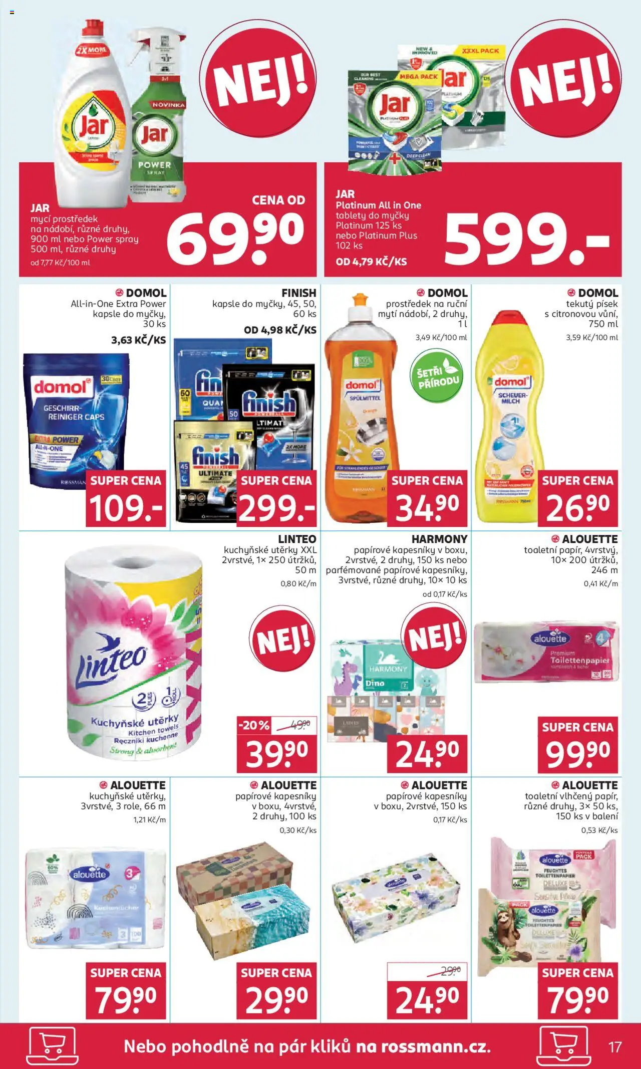 Rossmann leták od 04.06.2025 | Strana: 17 | Produkty: Finish, Tablety do myčky, Papírové kapesníky, Jar