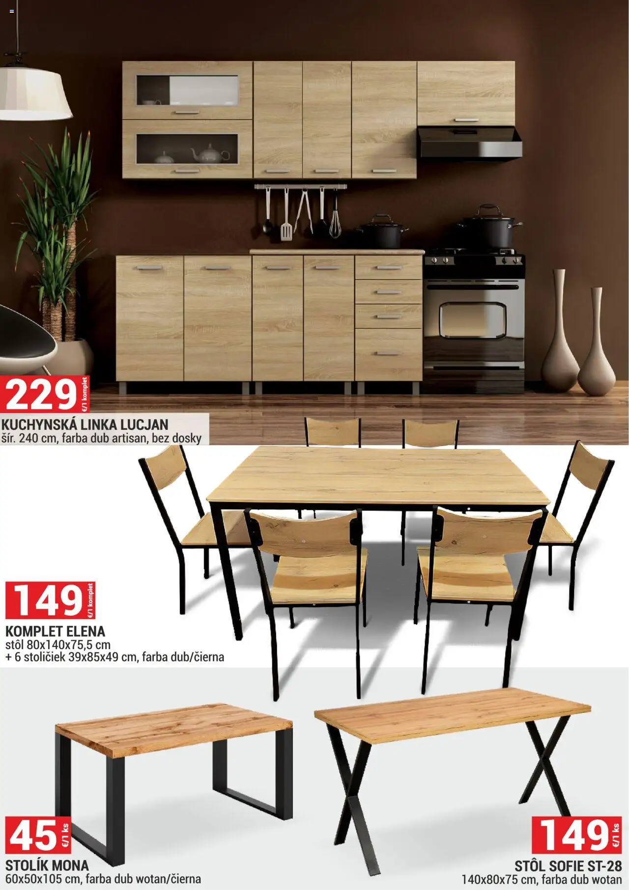 Merkury Market nábytok, sedačky, matrace │ platný od 01.08.2025 | Strana: 3 | Produkty: Kuchynská linka, Stôl, Stolík