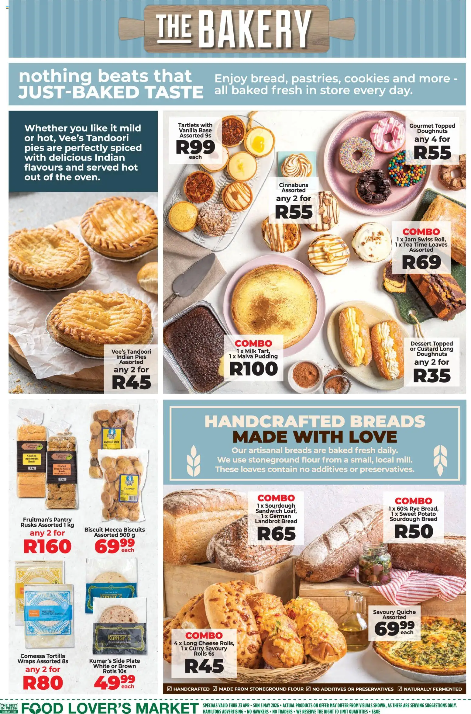 New Food Lover's Market catalogue – valid from 23.04.2026 | Page: 5 | Products: Bakery, Bread, Biscuits, Tea