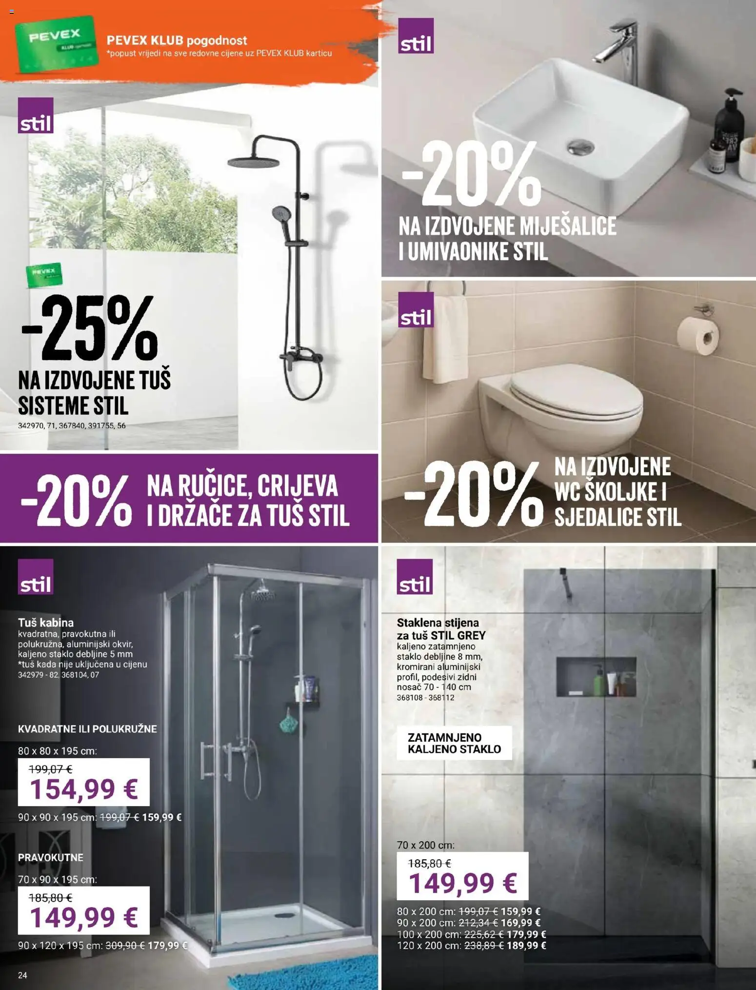 Pevex katalog | vrijedi od 23.10.2025 | Stranica: 24 | Proizvodi: Tuš, Tuš kabina