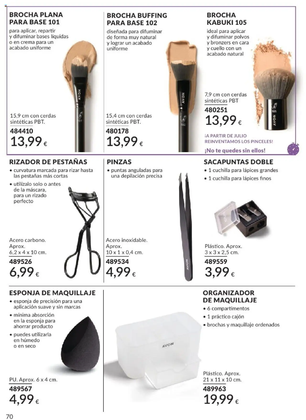 Catálogo AVON campaña 6 │ válido desde el 01.06.2025 | Página: 70 | Productos: Maquillaje, Crema, Té, Sacapuntas