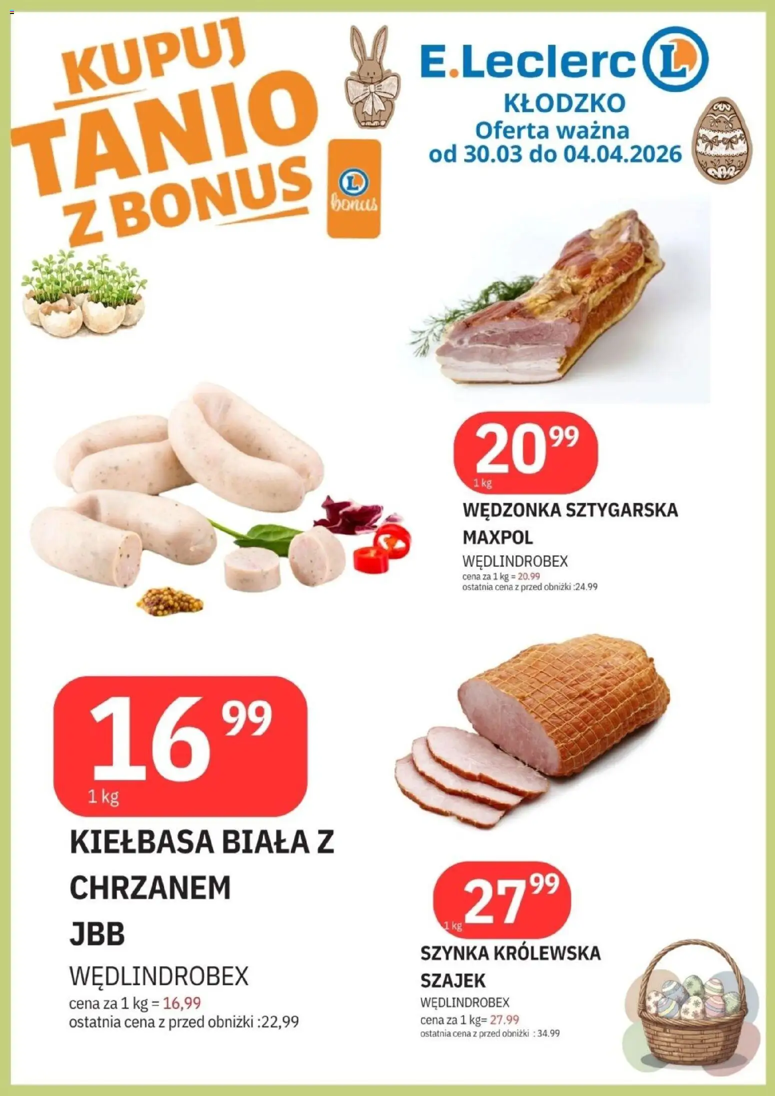 E.Leclerc gazetka - Kłodzko I od 30.03.2026 | Strona: 5 | Produkty: Kiełbasa, Szynka