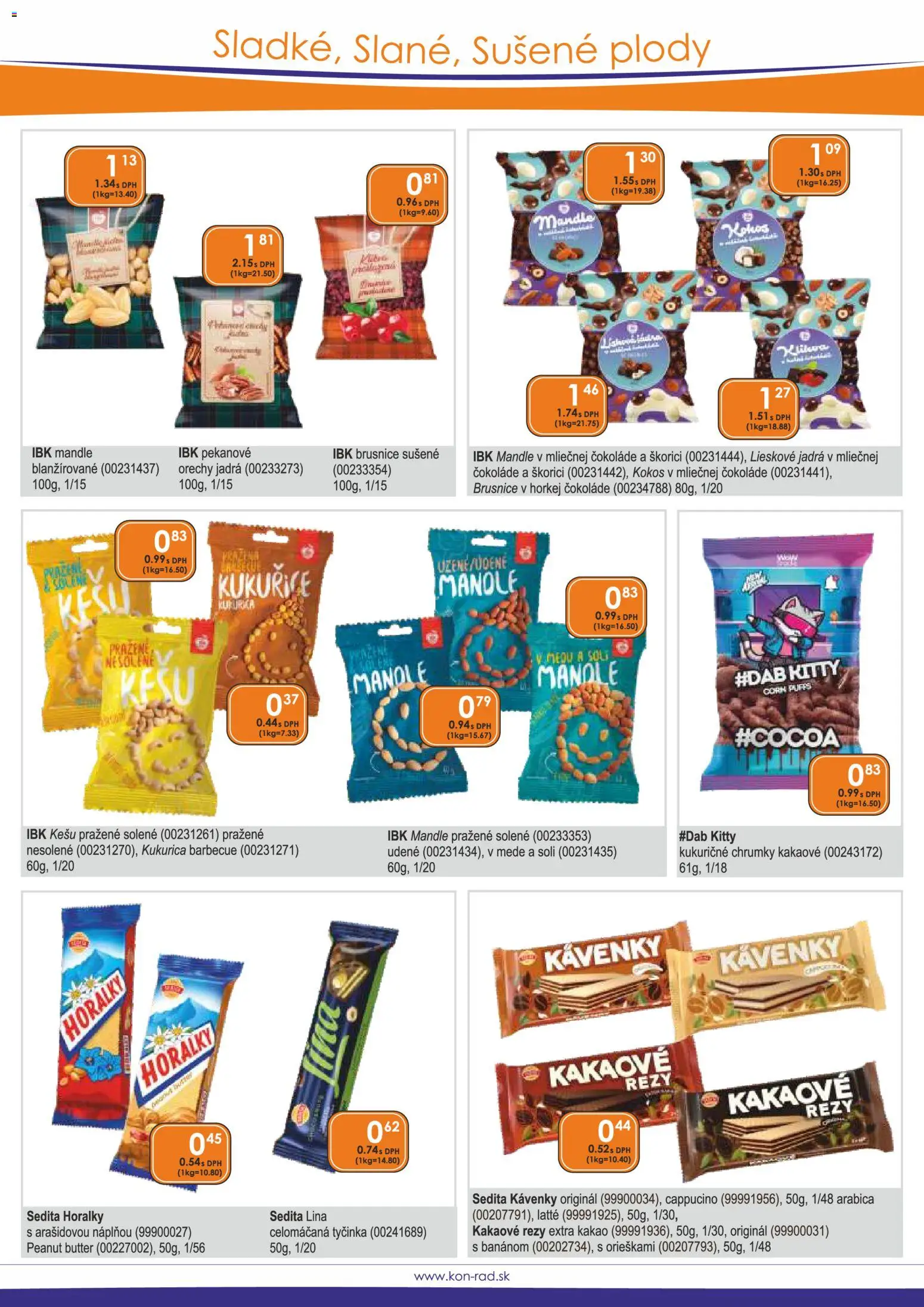 Nové KON - RAD akcie – leták je platný od 01.12.2025 | Strana: 46 | Produkty: Orechy, Mandle, Horálky, Kakao