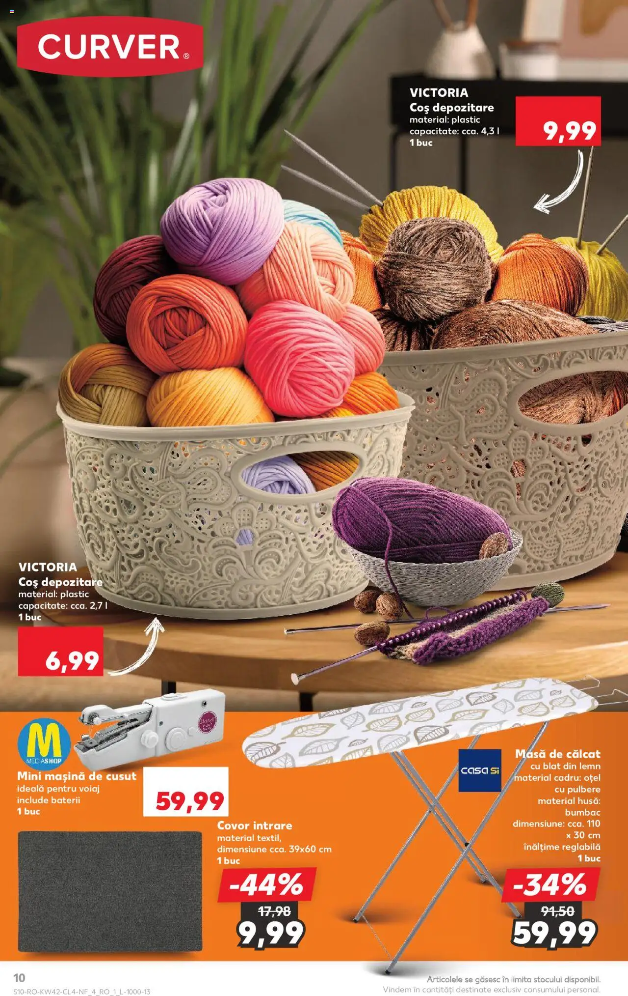 Noul catalog Kaufland – valabil de la 15.10.2025 | Pagină: 10 | Produse: Coș, Covor, Baterii, Masă de călcat