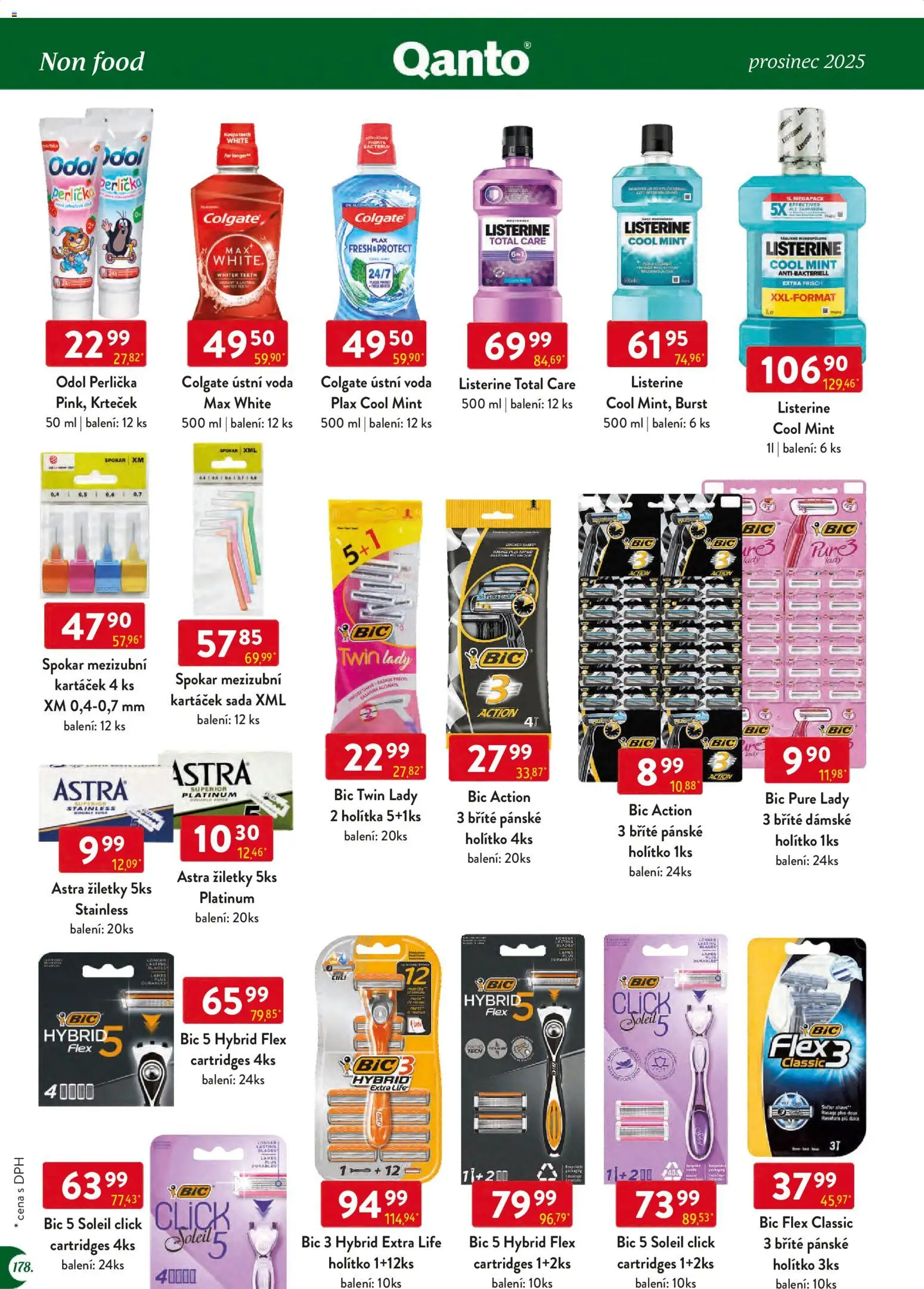 Astur & Qanto leták - Velkoobchod 12/2025 od 01.12.2025 | Strana: 178 | Produkty: Ústní voda, Voda, Žiletky, Listerine