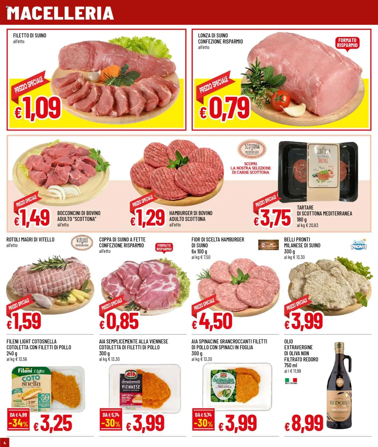 Volantino Galassia del 18.09.2025 | Pagina: 4 | Prodotti: Bovino, Pollo, Olio, Spinaci