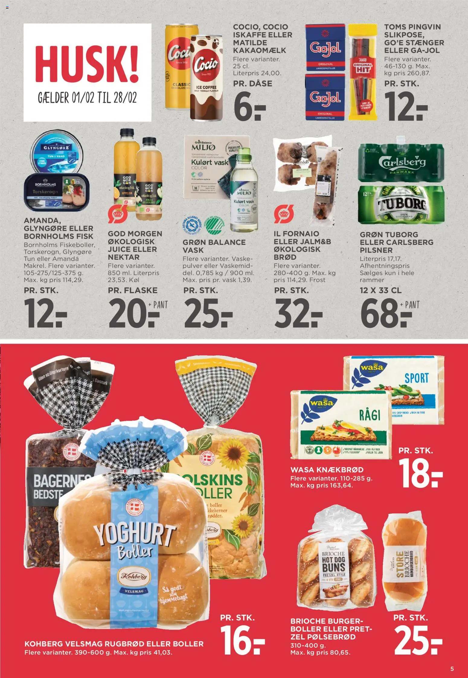 Meny tilbudsavis – gyldig fra 06.02.2026 | Side: 6 | Produkter: Juice, Fisk, Rugbrød, Knækbrød