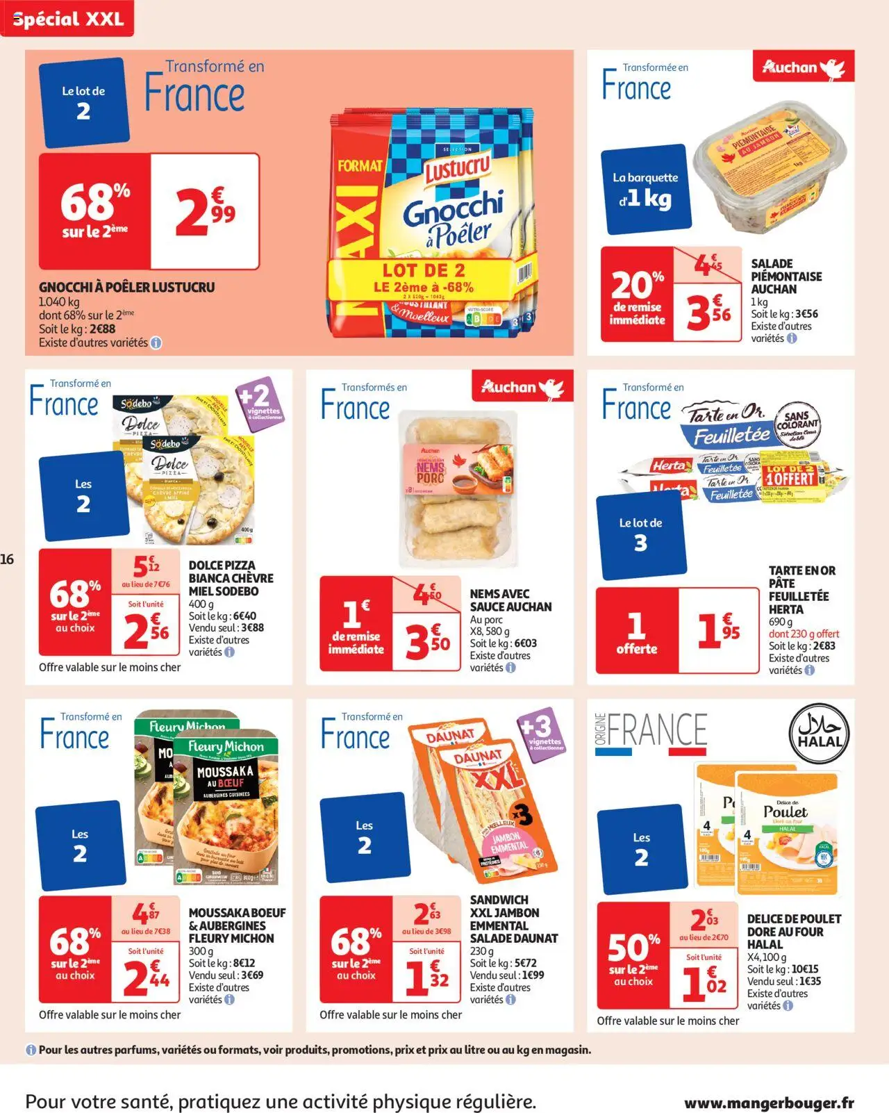  | Page: 16 | Produits: Salade, Sandwich, Pâte feuilletée, Miel