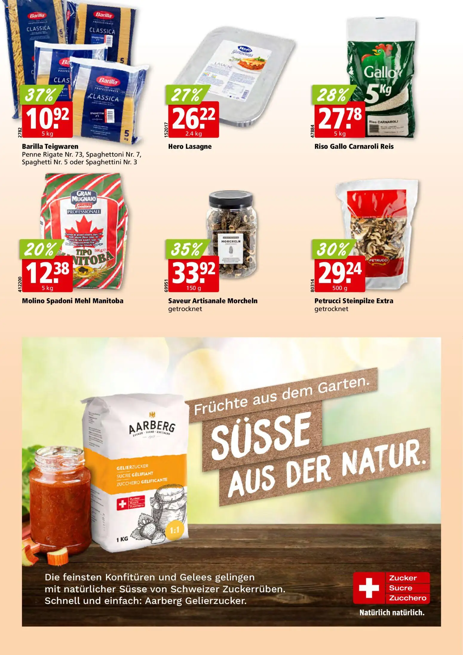 Aligro aktionen – gültig ab 16.03.2026 | Seite: 22 | Produkte: Mehl, Barilla, Teigwaren, Früchte