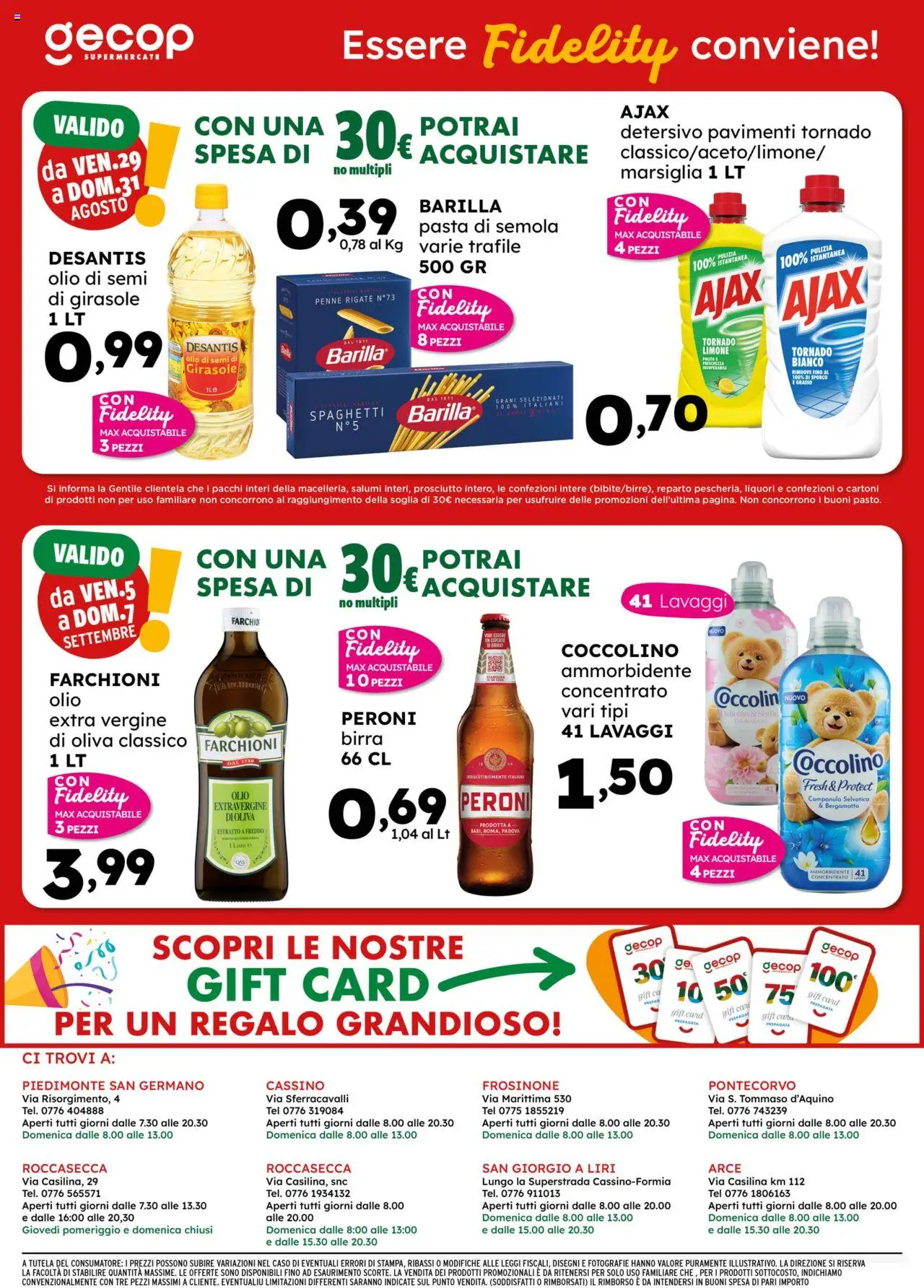 Volantino GECOP del 25.08.2025 | Pagina: 20 | Prodotti: Birra, Ammorbidente, Pasta, Penne