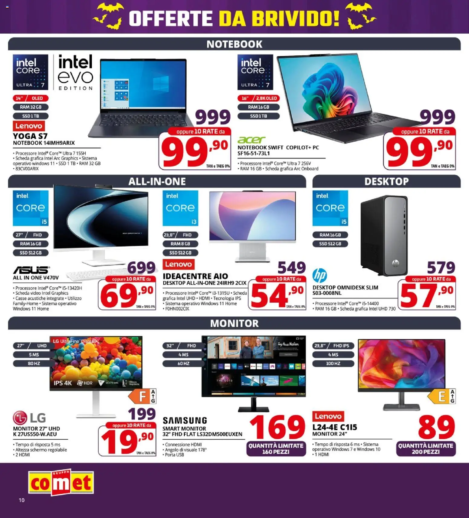 Volantino Comet del 23.10.2025 | Pagina: 10 | Prodotti: Monitor, Notebook, USB, Samsung