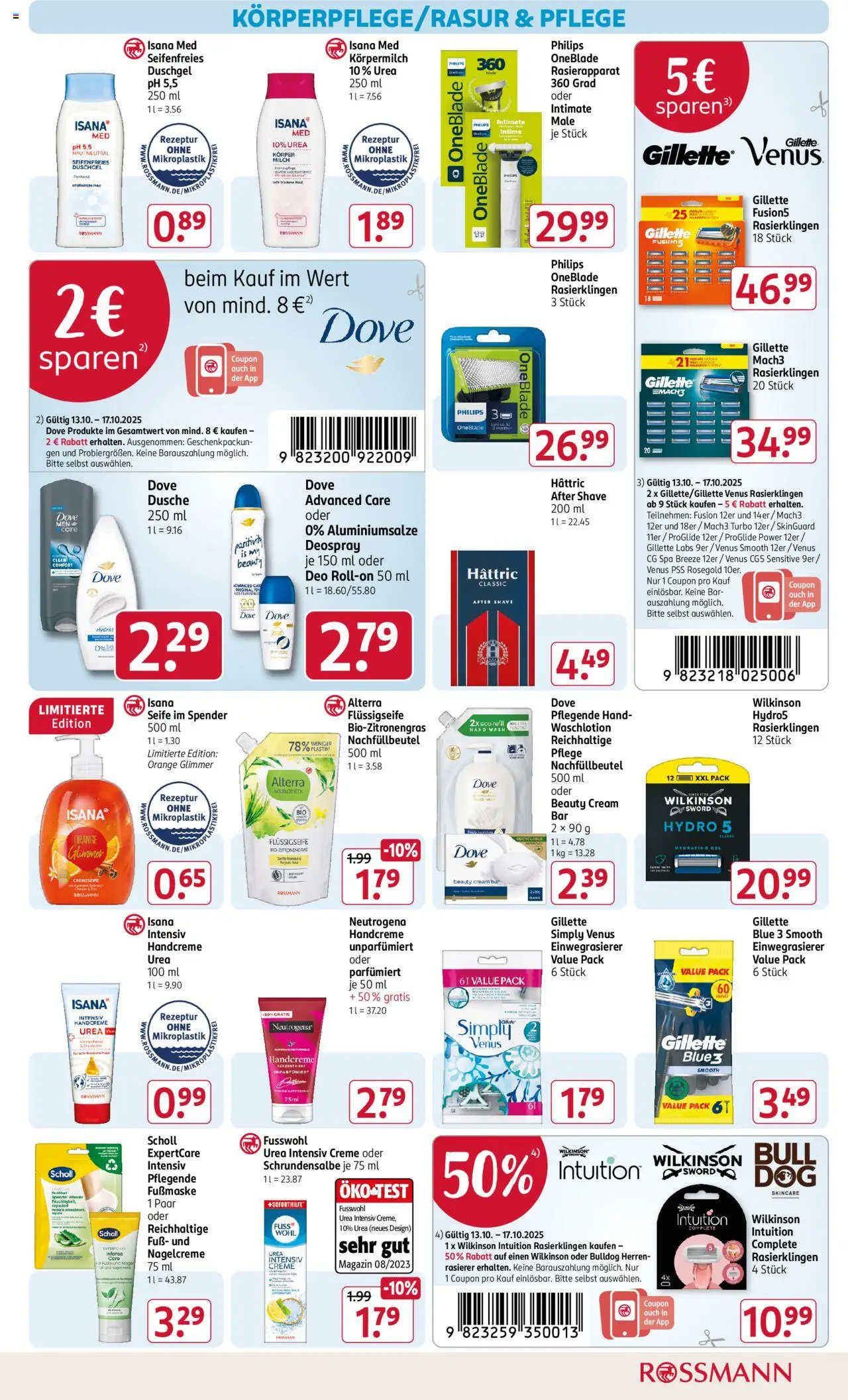 Rossmann Prospekt 	 – gültig ab 13.10.2025 | Seite: 13 | Produkte: Dusche, Handcreme, Seife, Deodorant